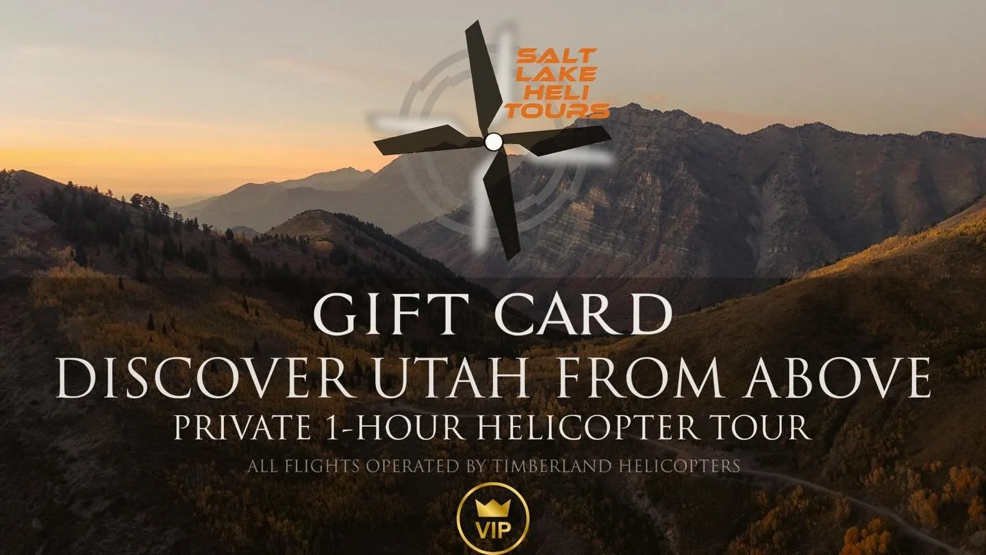 Salt Lake Heli Tours gift cards are now available for the holiday season.
If you&rsquo;d like one, contact saltlakehelitours@gmail.com.
We&rsquo;ll send you a personalized digital card, ready to present &mdash; and the experience is unforgettable!
#S
