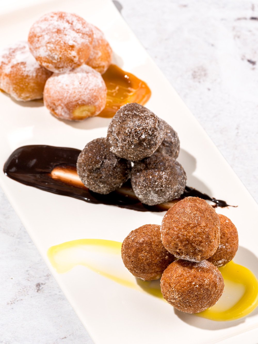 Black tie Catering Maine Donut Dipping Sauces Platter Vanilla Chocolate Donut