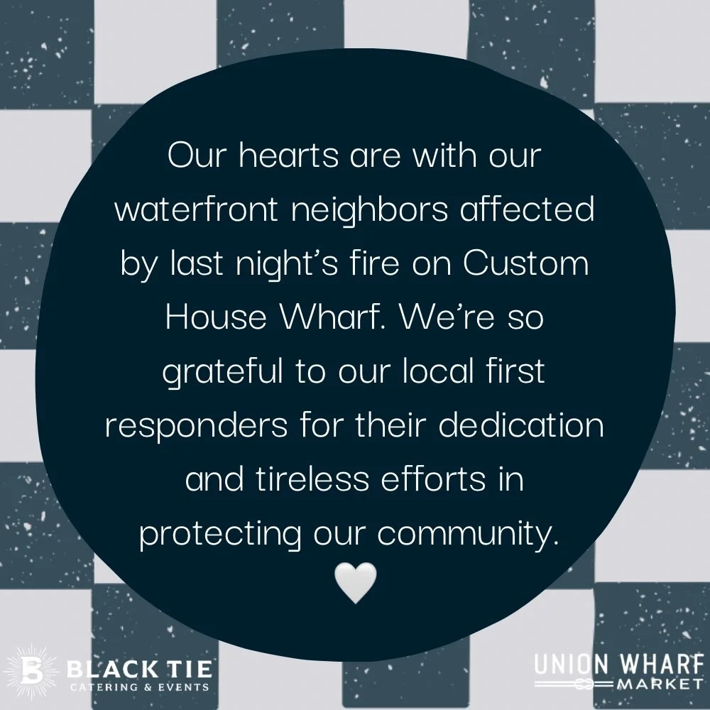 Our hearts are with our waterfront neighbors affected by last night&rsquo;s fire on Custom House Wharf. We&rsquo;re so grateful to @portlandmainefd and all first responders for their dedication and tireless efforts in protecting our community. 🤍