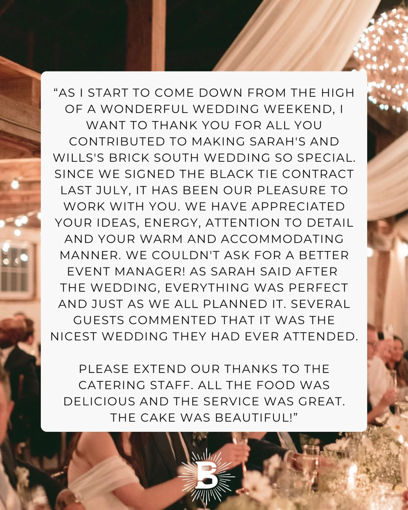 Still smiling after receiving this incredibly kind note from the family of the newlyweds. 🤍

Their celebration was a true collaboration from beginning to end, and it was an honor to bring their vision to life. We never take lightly the trust our cou