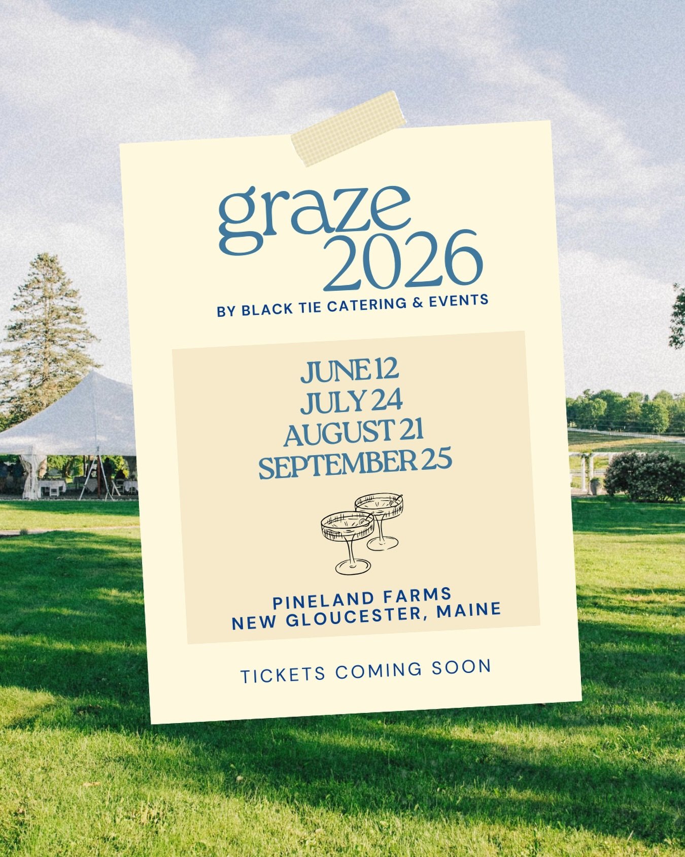 Graze is coming back in 2026! 🌿

Join us at @pinelandfarms for another season of incredible food, specialty cocktails, curated beverage pairings, and unforgettable summer evenings on the farm.

Save the dates:
June 12
July 24
August 21
September 25
