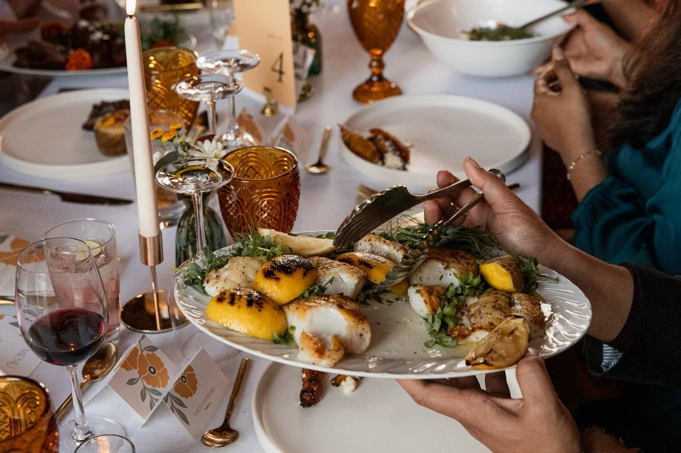 Family-style dining, elevated.✨

Seasonal dishes passed around the table&mdash;inviting guests to slow down, connect, and savor every bite. The kind of experience we&rsquo;re always striving to create. 🤍

&bull;

Catering, Bar Service, Planning &amp