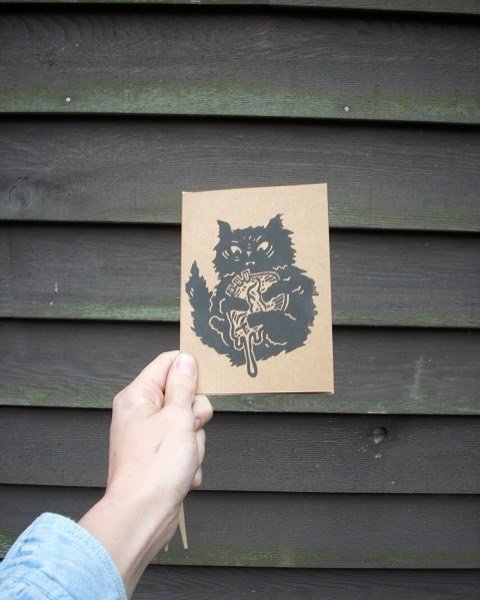 Doing a special run of prints on lil cards for our upcoming markets!! Give everyone you know a little gremlin cat of their own 

 @firefolkarts 
November 23 
12-4 
Waitsfeild,VT 

Holley jolly @mtngrlstudio 
November 30
10-4 
Holley Hall Bristol, VT