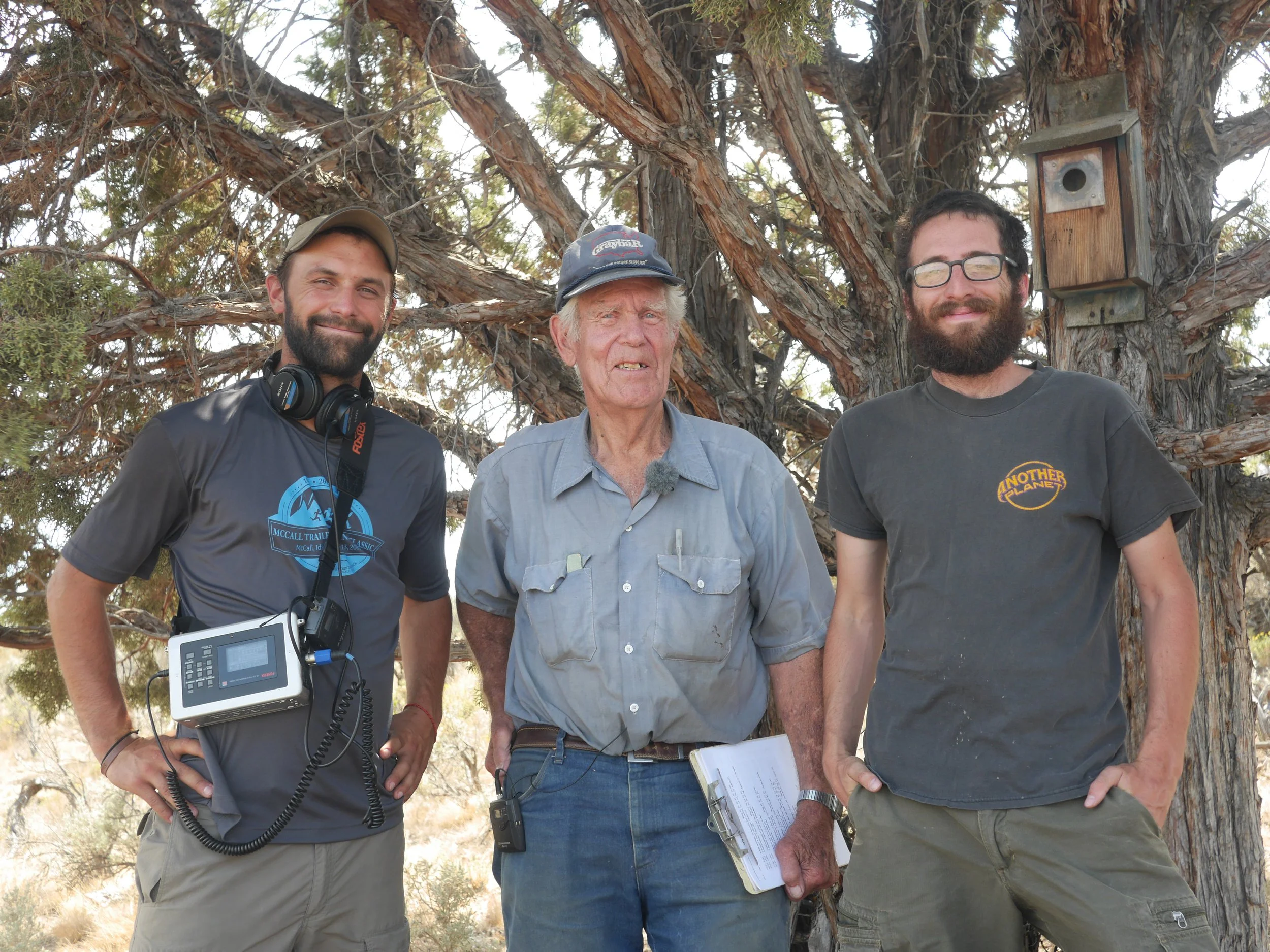 Al Larson with Bluebird Man filmmakers Neil Paprocki and Matt Podolsky.