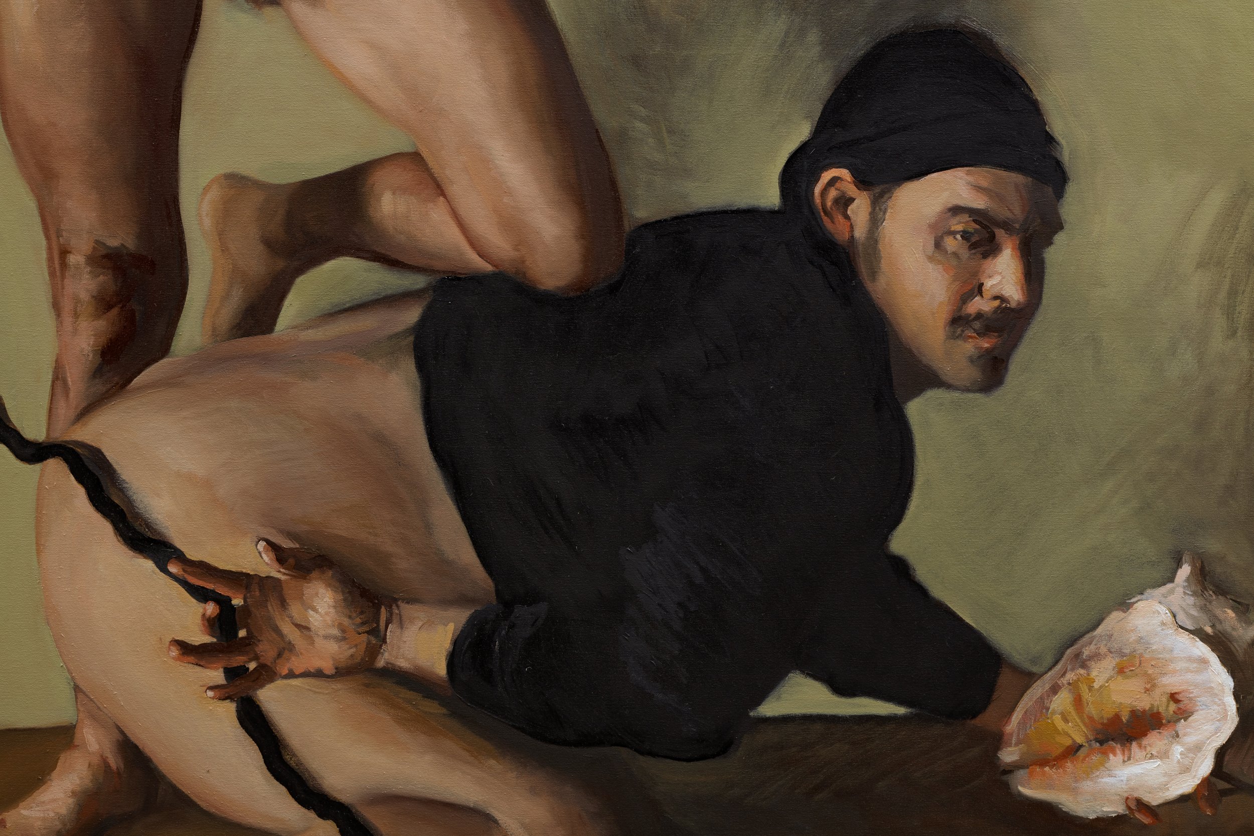 Ireland Wisdom,
Honor Triumphant Falsehood (Details), 2023,
Oil on Canvas,
84 x 60 inches
(213.4 x 152.4 cm)