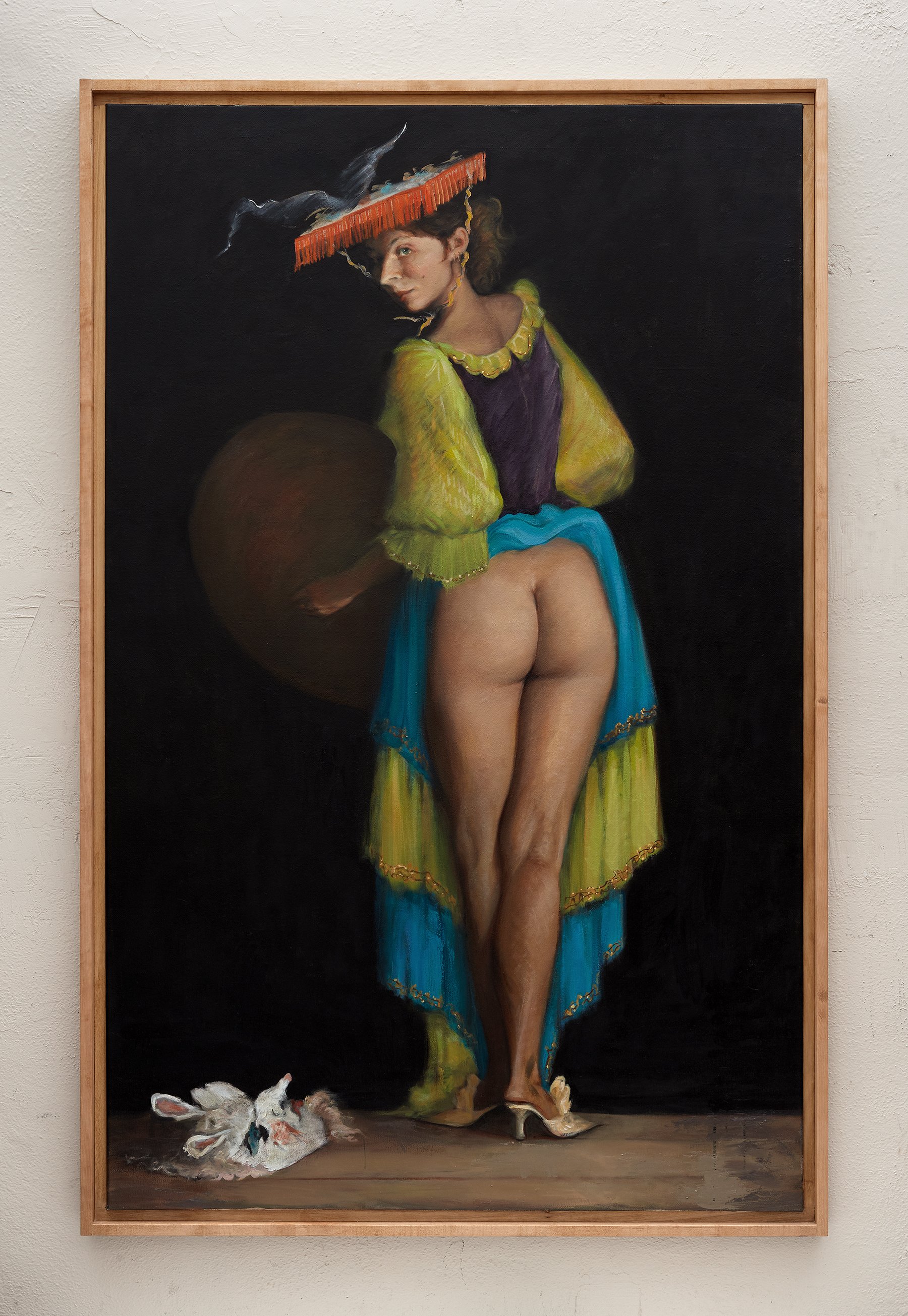 Ireland Wisdom,
Freaky Wisdom , 2022,
Oil on jute, artist frame,
75 X 48¼ inches
(190.5 X 122.6 cm)