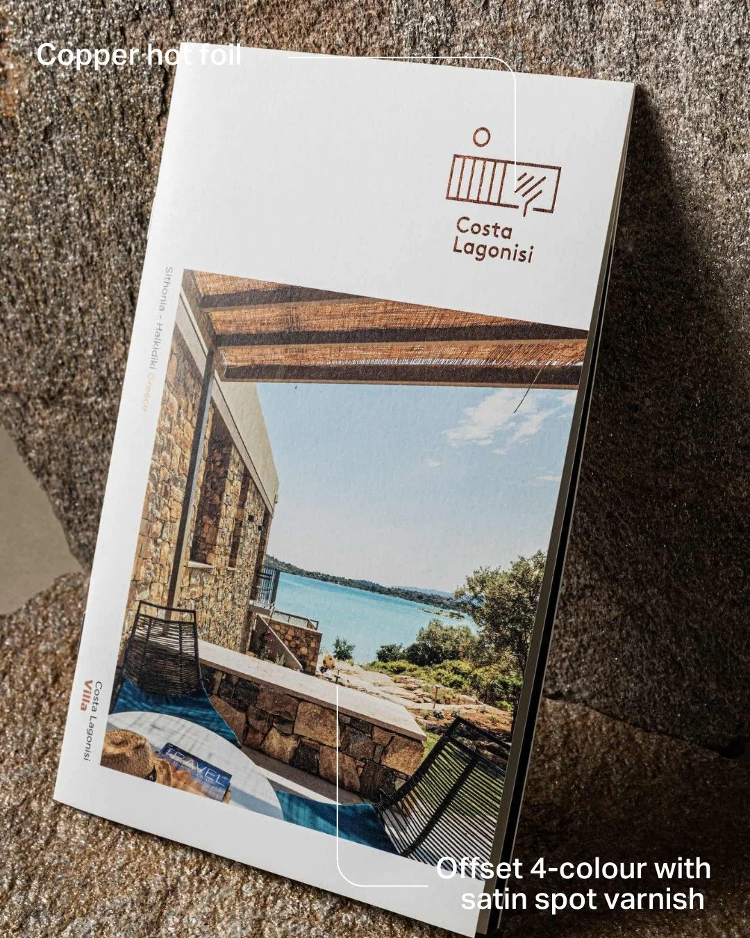 Brochure printing for Costa Lagonisi luxury villas designed by @designmono. Featuring vibrant offset four-colour printing, copper hot foil on the cover, and a sleek satin varnish finish for a polished look. 🖨

Boldgramma I Printing and packaging for