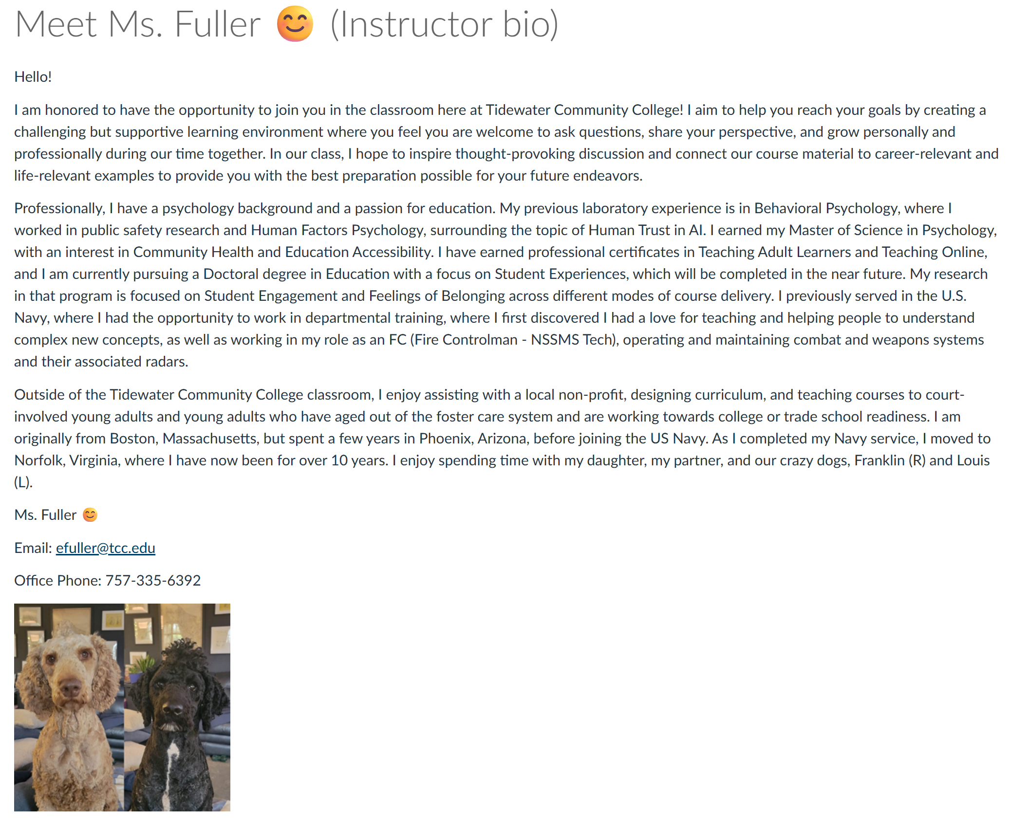 Instructor Bio