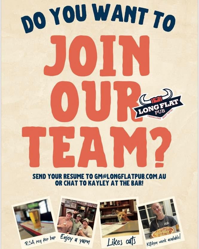 We are on the hunt for our next Bar/Bistro superstar 
. 

What you need:

✅ A current RSA
✅ Availability on weekends and for a rotating roster
✅ A good attitude and team spirit
✅ Need enthusiastic
✅Reliable 

Why work with us?

🤠Small Country Pub wi