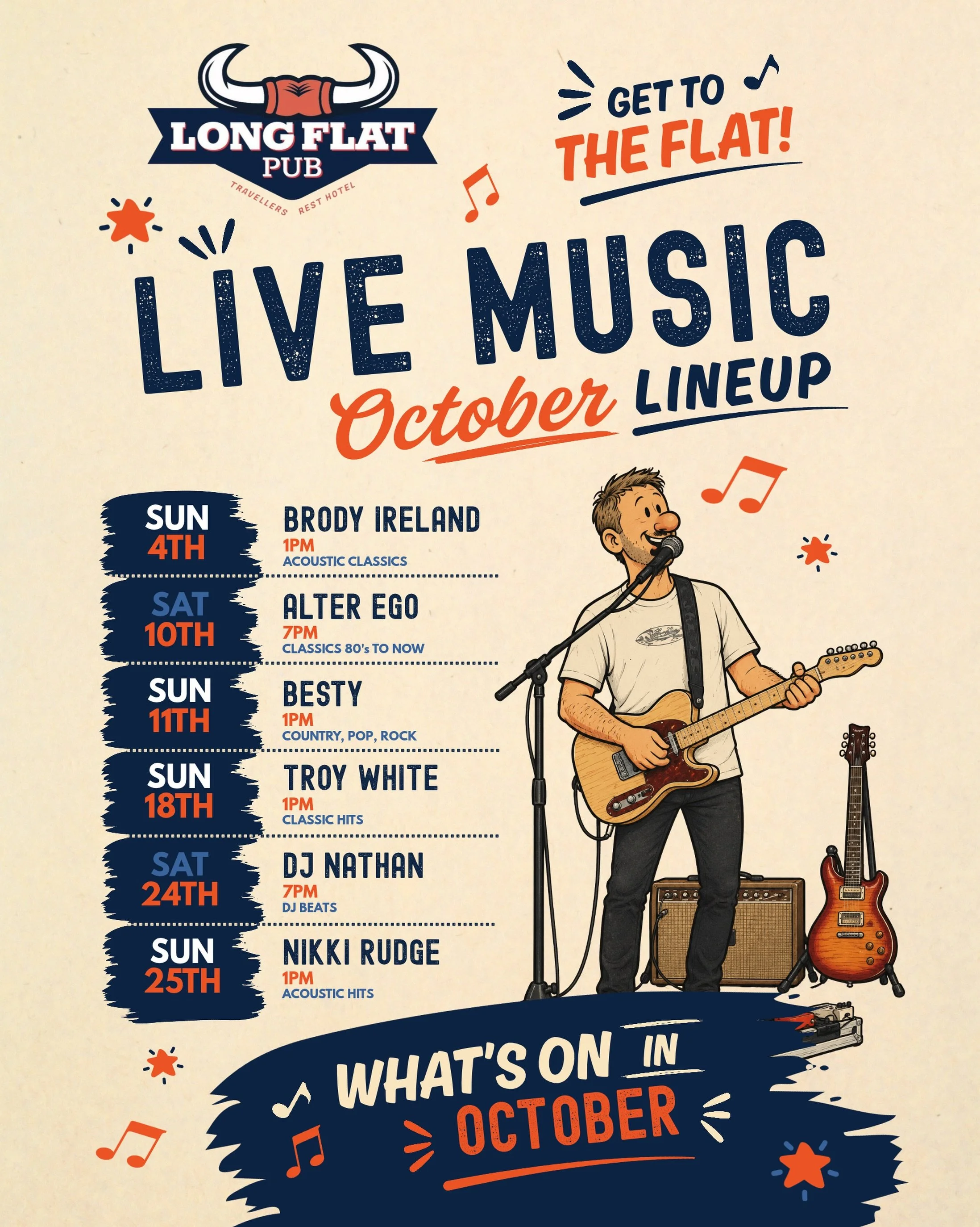 October live music line-up at The Flat!