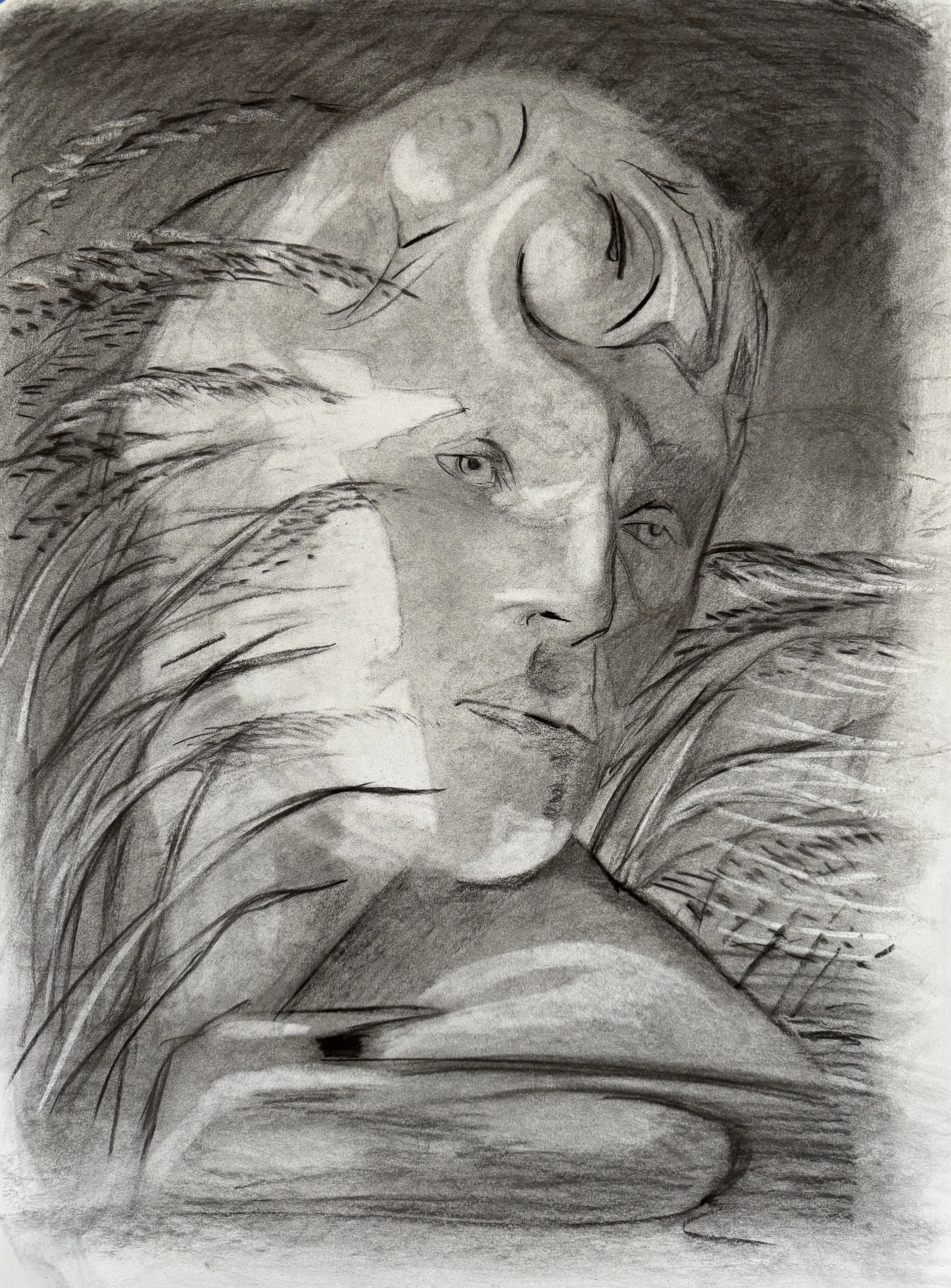 STUDY - FORGET ME NOT / IN THE REEDS
charcoal on paper | 28" x 21" | 2025