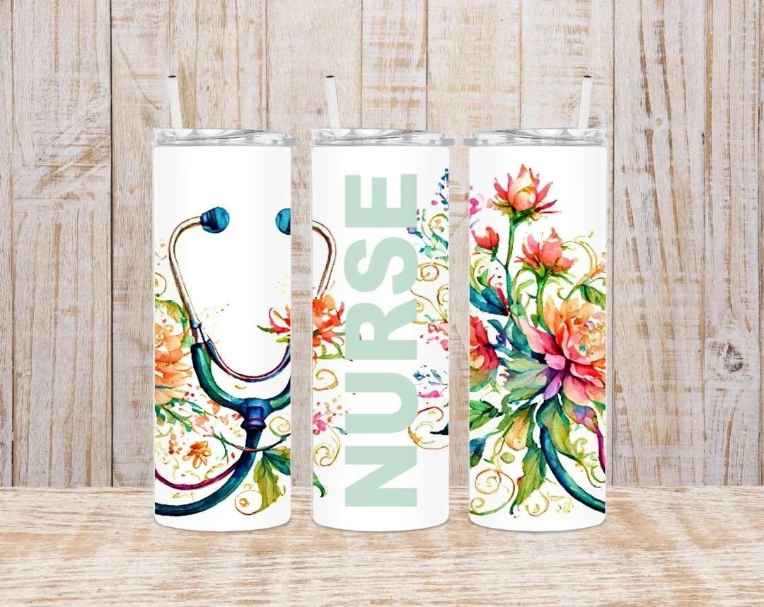 Floral Nurse Tumbler