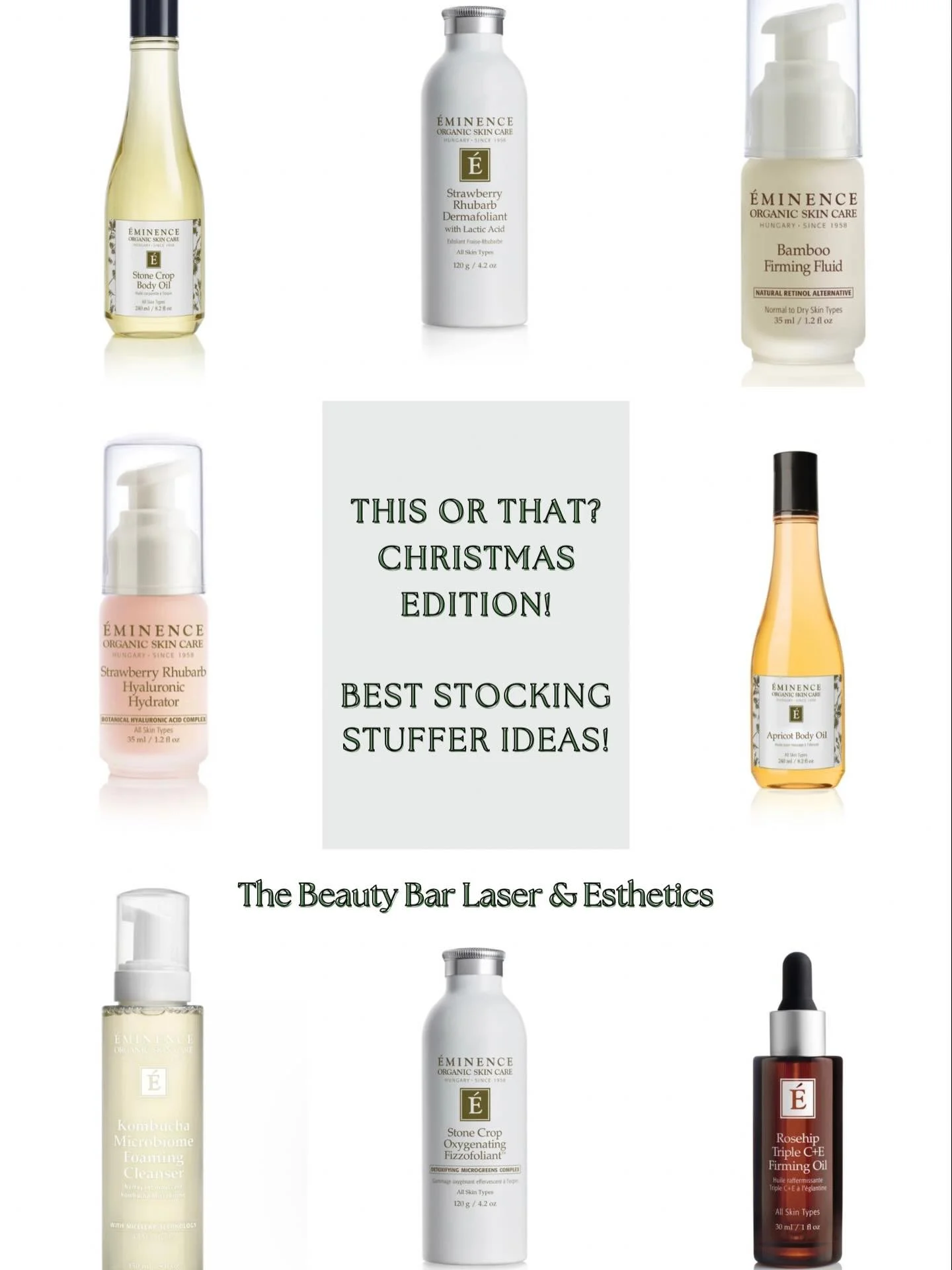 Need some great stocking stuffer ideas?! Pop into The Beauty Bar to purchase some of our Eminence Organics Skin Care ✨🎄

#thebeautybar #stockingstufferideas #eminenceorganics #buynow #giftideas #organicproducts