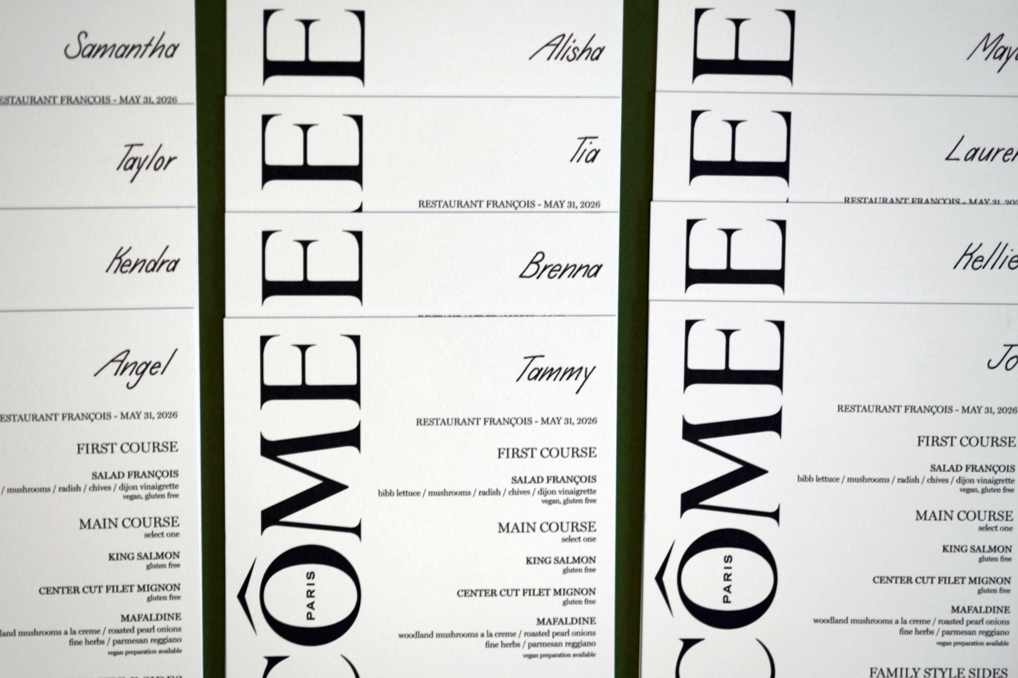 How We Helped Lancôme  Work Smarter (Not Harder) with Menu Place Cards