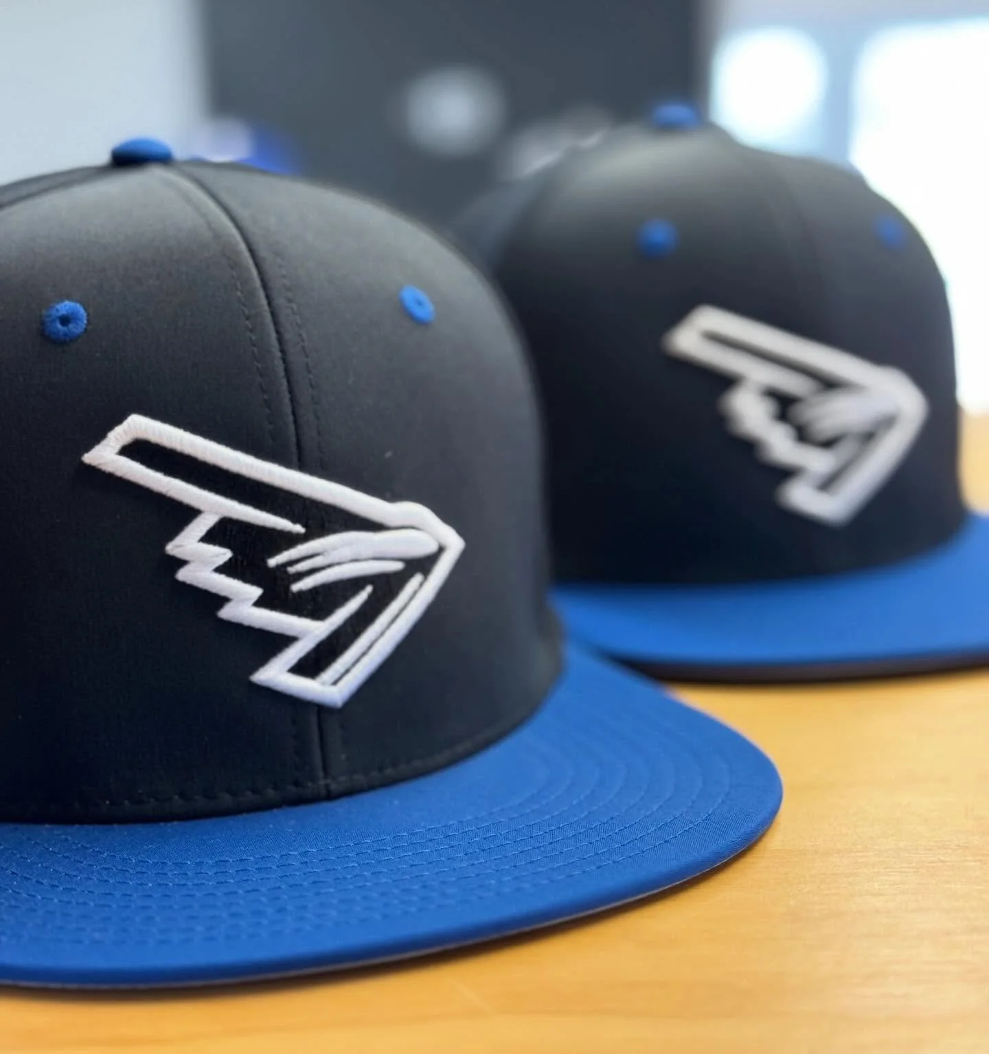 Some recent embroidery work. If you need hats or corporate gear, we&rsquo;d love to help.