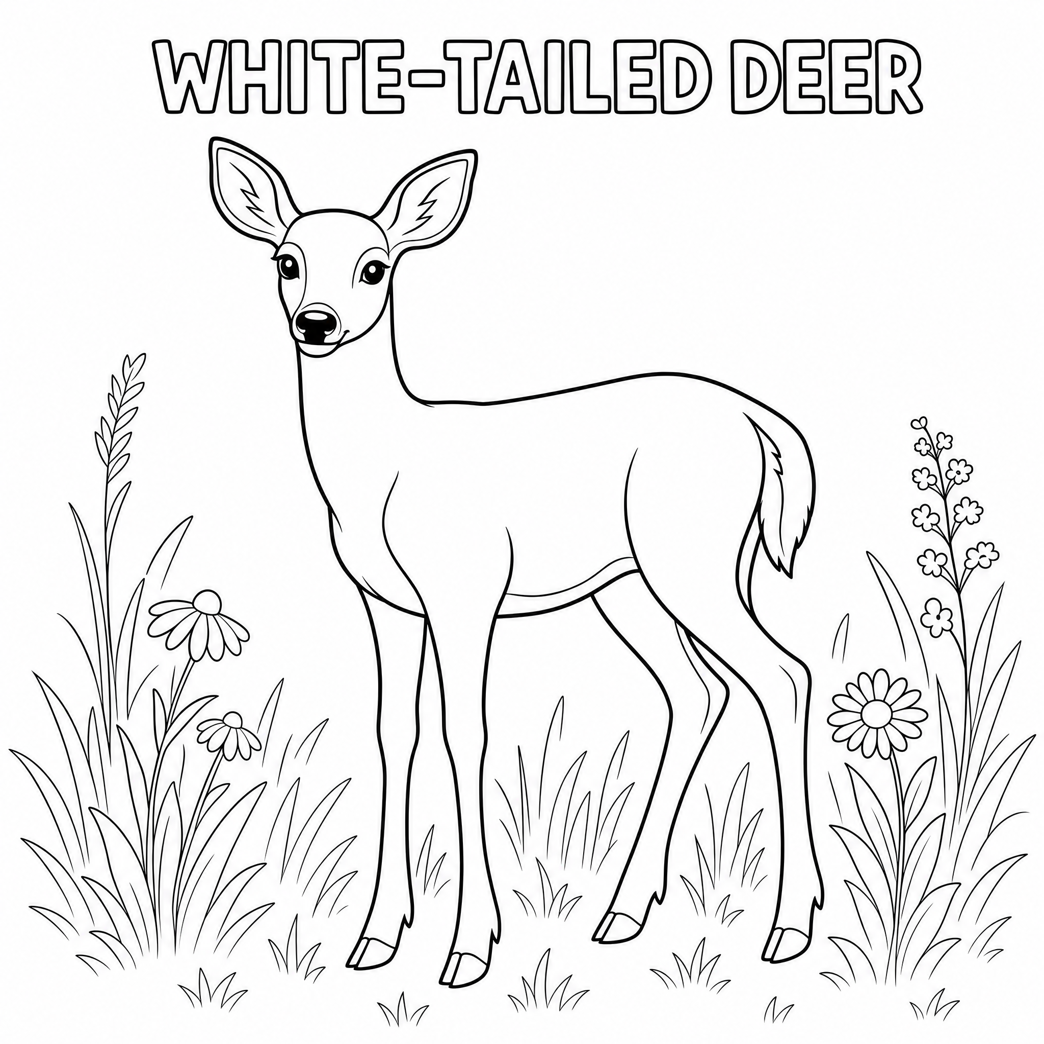Midwest White-tailed Deer Doe coloring Page