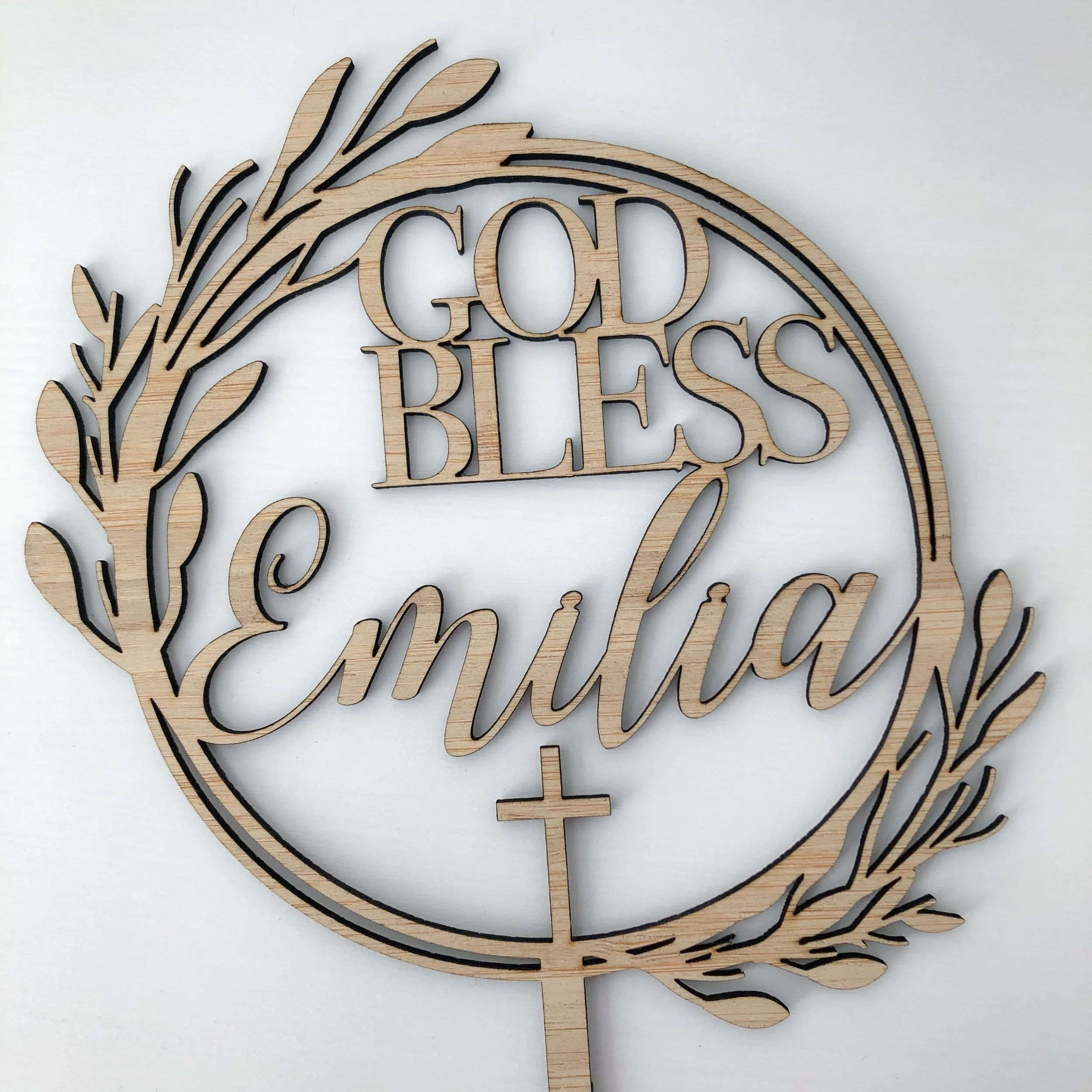 Personalised “God Bless” Cake Topper