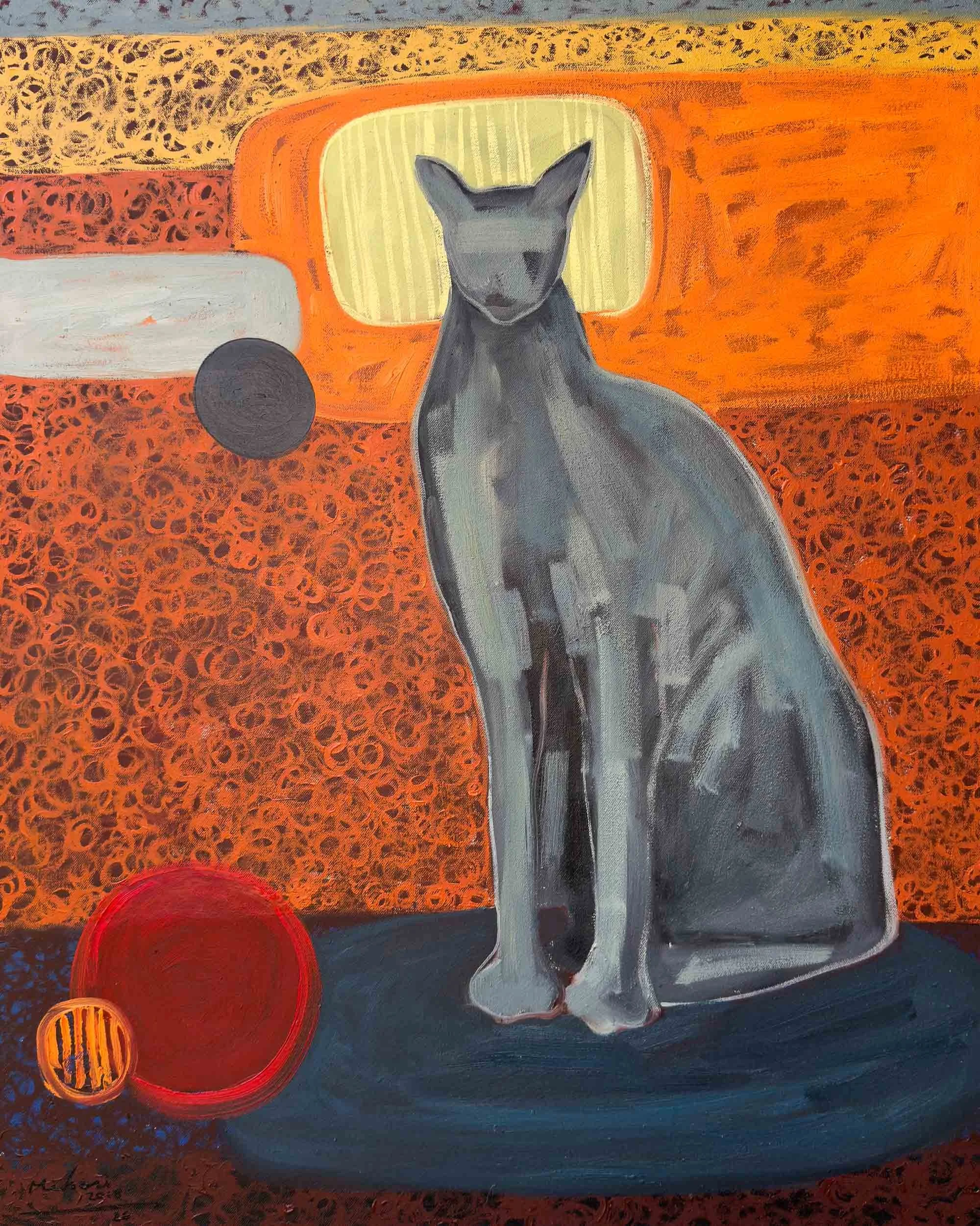 ዕርጋታዊ  መንፈስ  
Serene spirit 
The artistic posture of settling within the feeling of heaviness and the art of contemplation: diving deep inward, exploring, and witnessing the pathway of honor."
size-100cm x 80cm
Media-oil on canvas
Price-112,000 ETB |