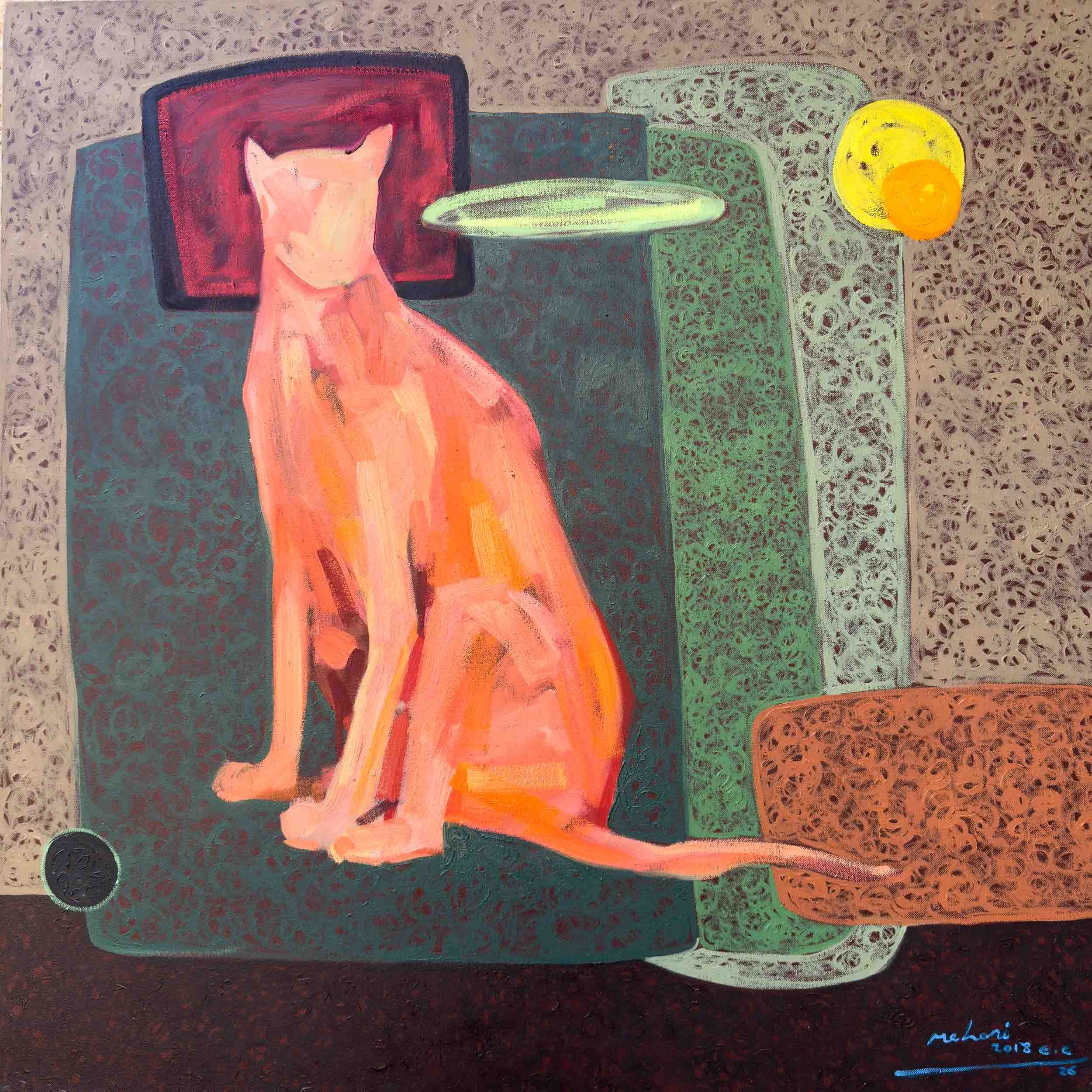 ዕይታዊ  ሽግግር
Visual metamorphosis
The moon's orange harmony, which becomes tangible in the real world through its color, expresses a mysterious language and gravitational weight."
size-100cm x 100cm
Media-oil on canvas
Price-140,000 ETB | 868 USD | 747