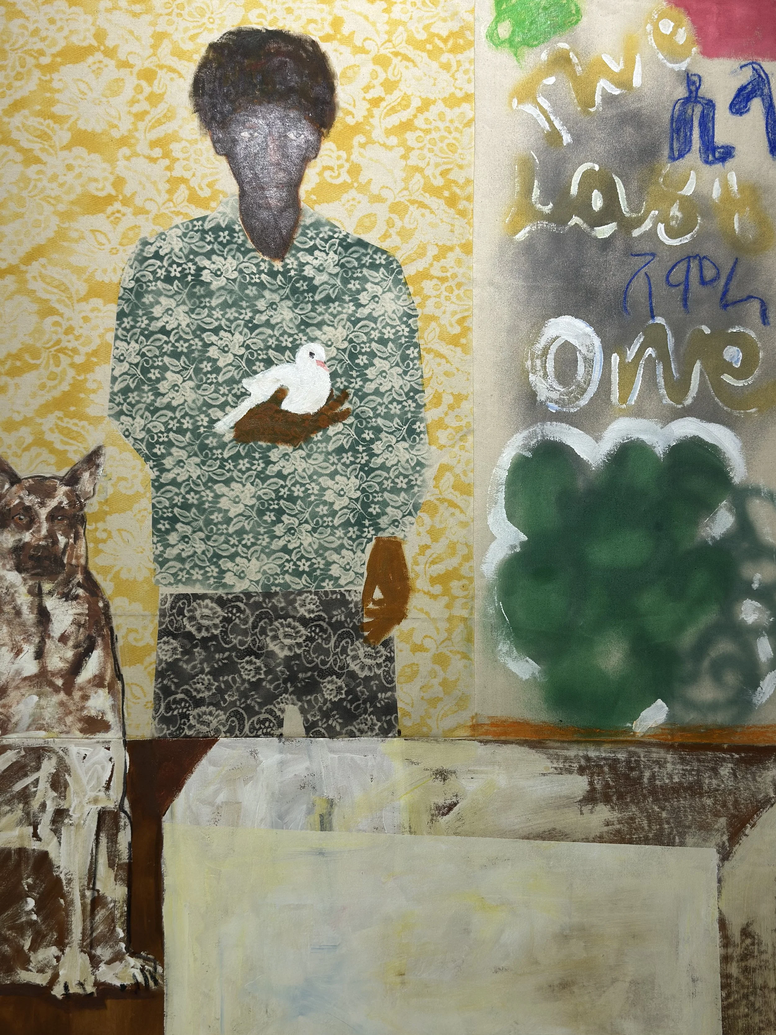 The last Dove

Medium: Mixed Media on canvas
Year : 2025

Size: 160x120cm
Price: 130,000ETB