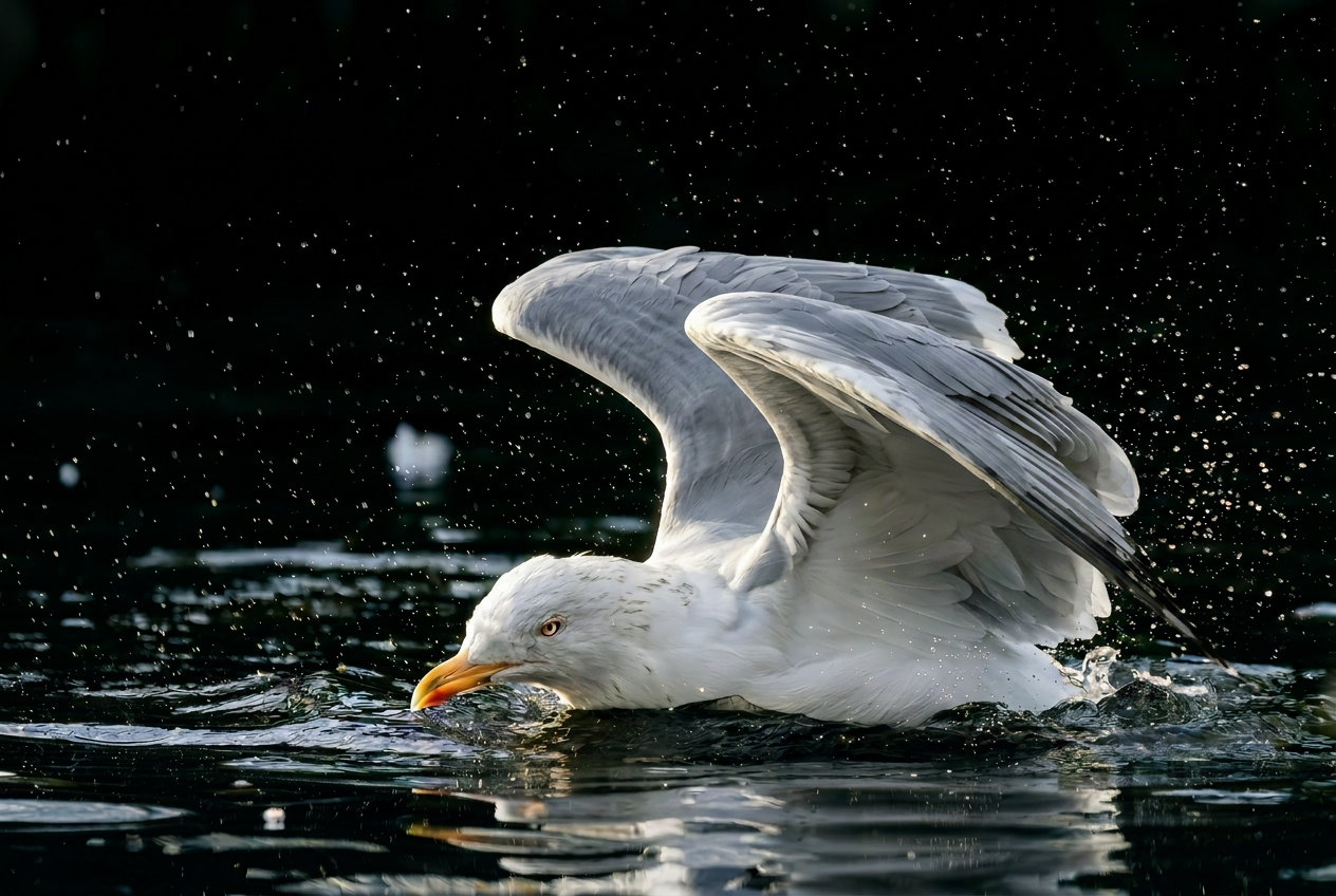 Firefly_Gemini Flash_want to clarify and clearly this photo and this bird close  his wings and want backgr 593068.png