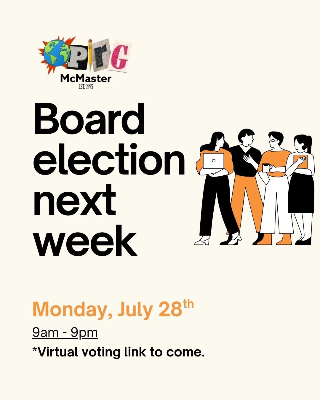 Elections are next Monday!

Voting members will need to provide proof of their eligibility through the link that we will release closer to the election. Nominees will be announced later this week.

Our annual general meeting will take place on Tuesda