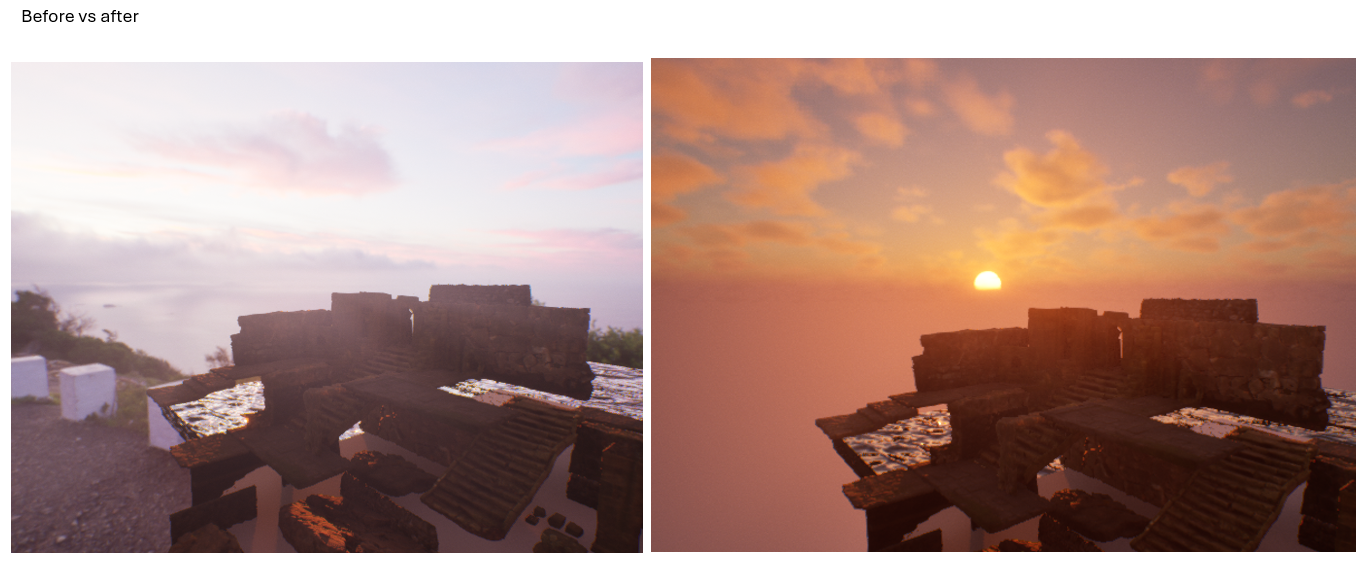 got rid of custom skybox, replaced with unreal's clouds and lighting system