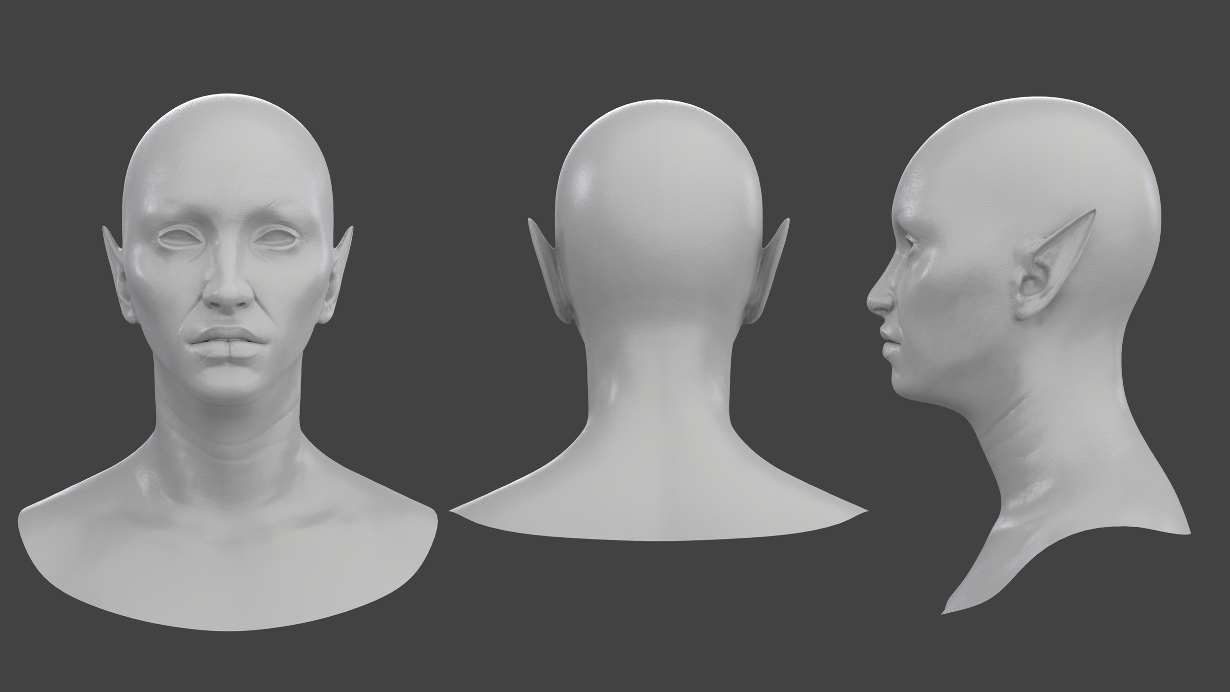 face sculpt made in zbrush and textured in marmoset