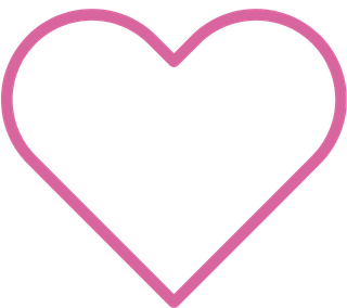 Pink heart icon representing love, creativity, compassion, and the heartfelt inspiration behind Pineapple Picasso art studio in Cape Coral, Florida.