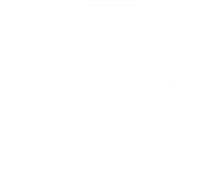 White camera icon representing photos, memories, event pictures, and creative moments captured at Pineapple Picasso in Cape Coral, Florida.