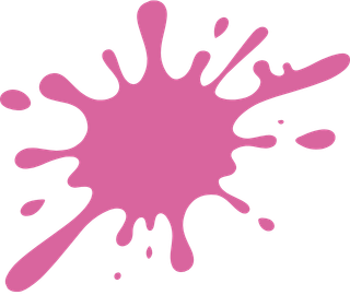 Pink paint splatter icon representing Splatter Spot and creative art activities
