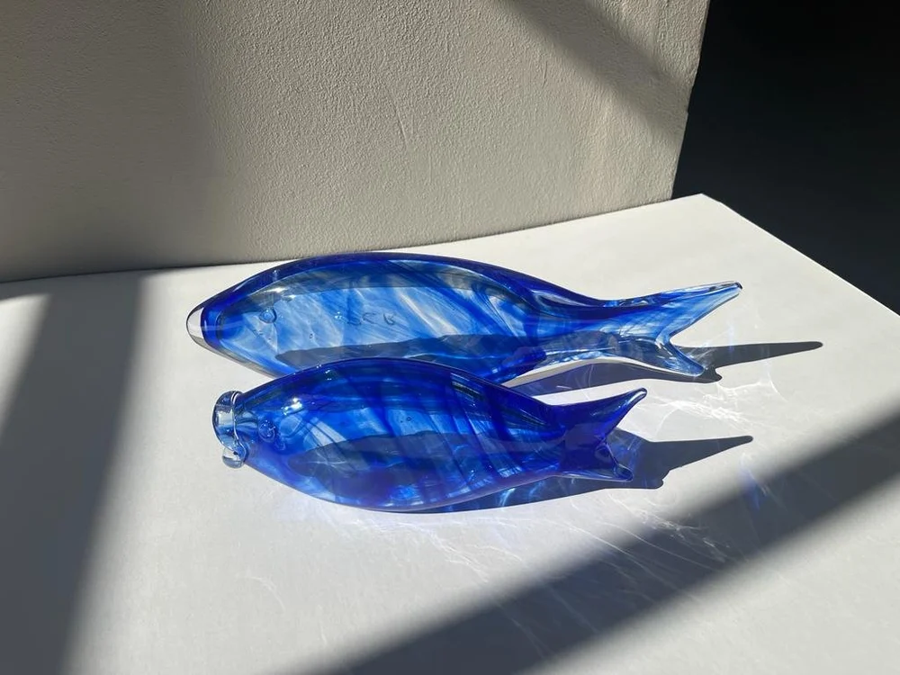Blue blown-glass fish
