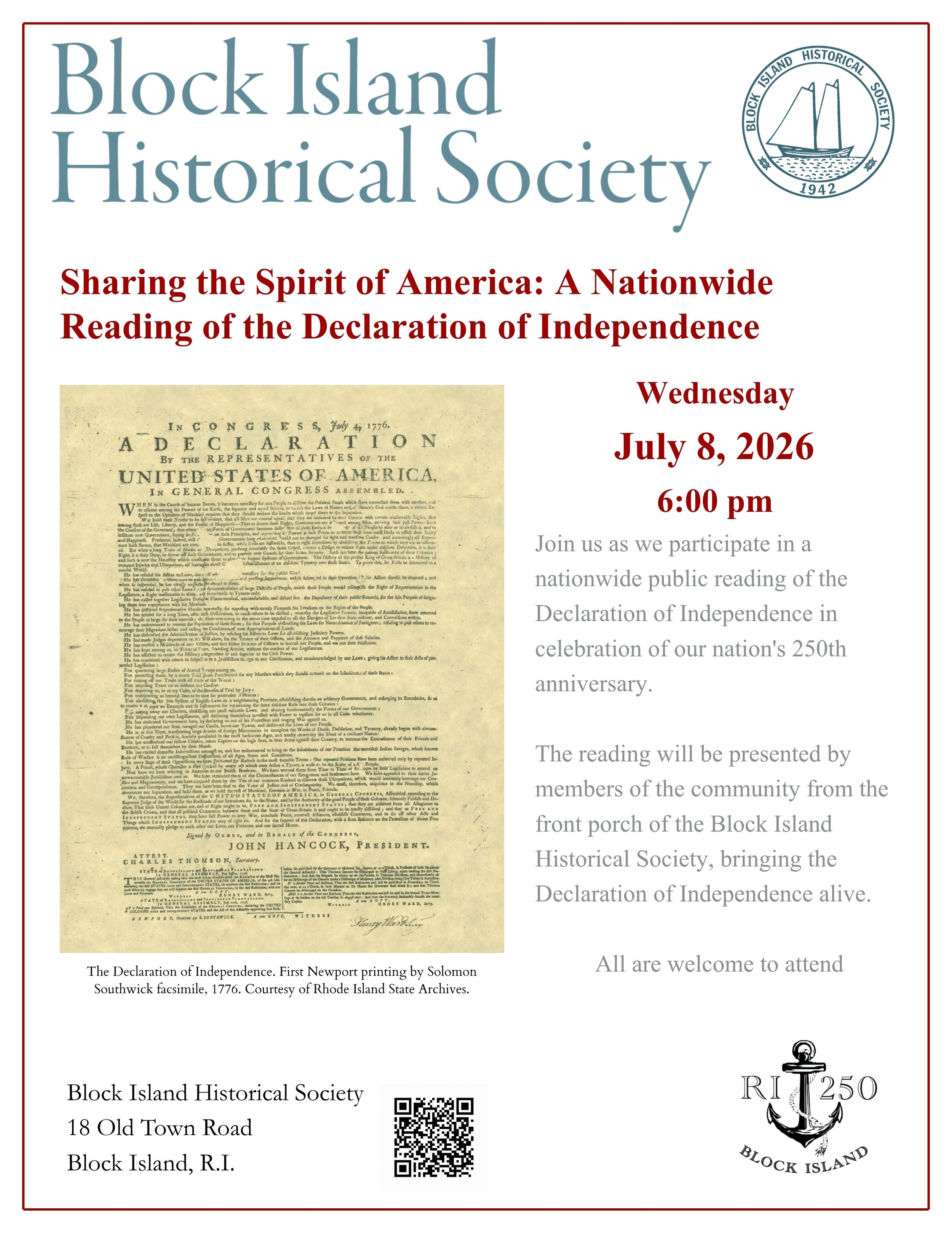 A Nationwide Reading of the Declaration of Independence: Sharing the Spirit of America