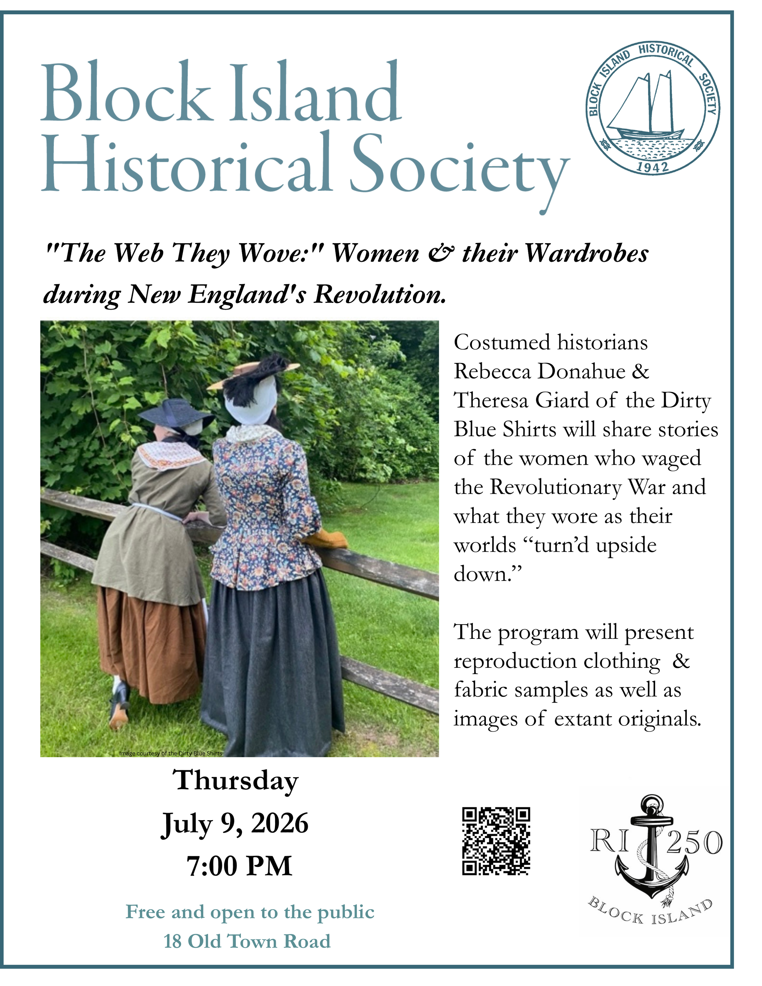The Web They Wove: Women &amp; their Wardrobes during New England’s Revolution, with Rebecca Donahue &amp; Theresa Giard of the Dirty Blue Shirts