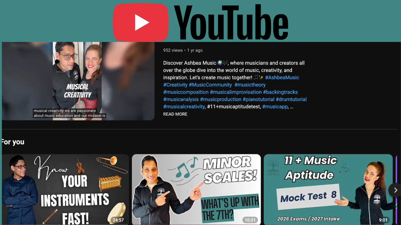 11+ Music Aptitude Test videos - ashbea music