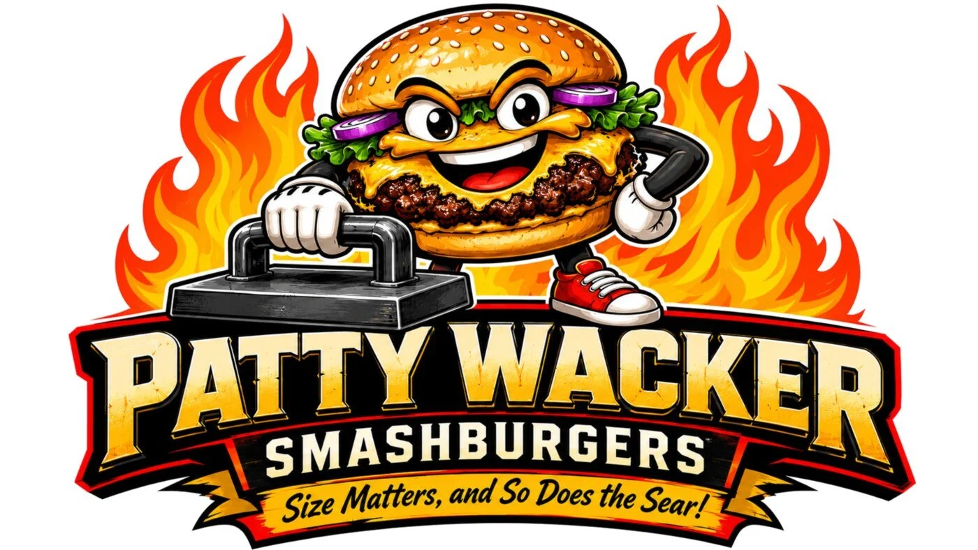 Patty Wacker Smashburgers logo — Size Matters, and So Does the Sear!