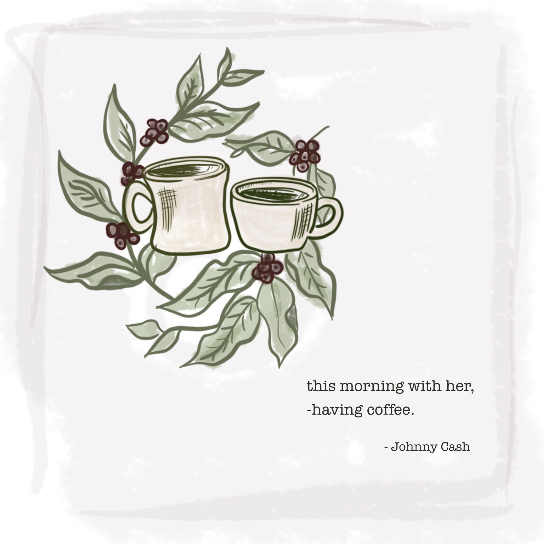 Johnny Cash Quote Card Illustration