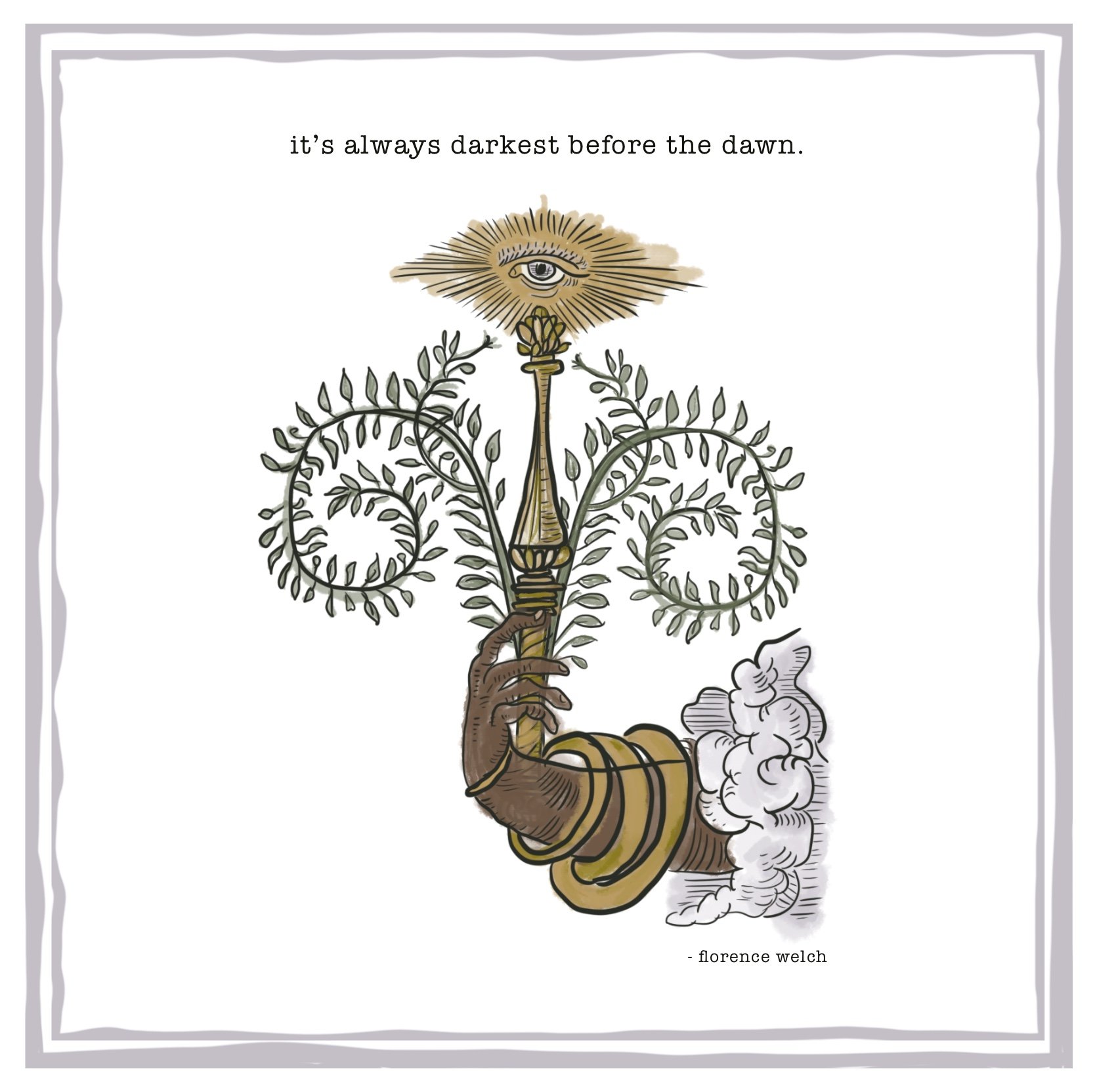 Florence & The Machine Lyrics - Greeting Card Illustration