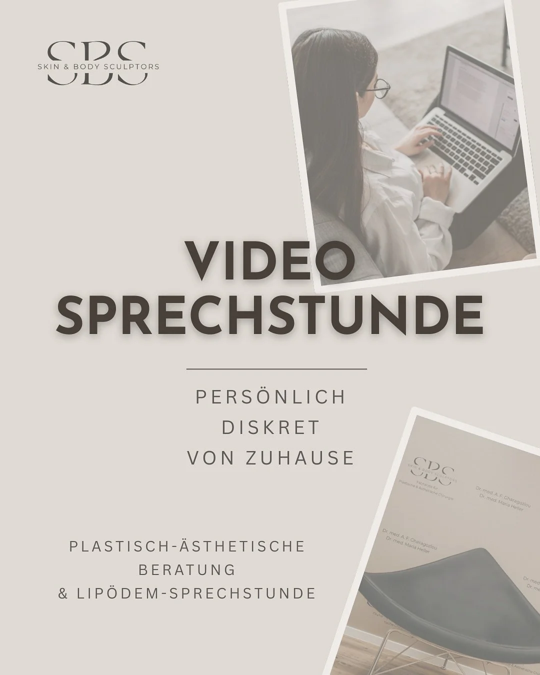 .
&Auml;sthetik beginnt mit Vertrauen.

Mit unserer exklusiven Videosprechstunde beraten wir dich diskret, individuell und auf h&ouml;chstem fachlichen Niveau &ndash; ganz unabh&auml;ngig von deinem Standort.

Ob Erstberatung, Zweitmeinung oder pr&au