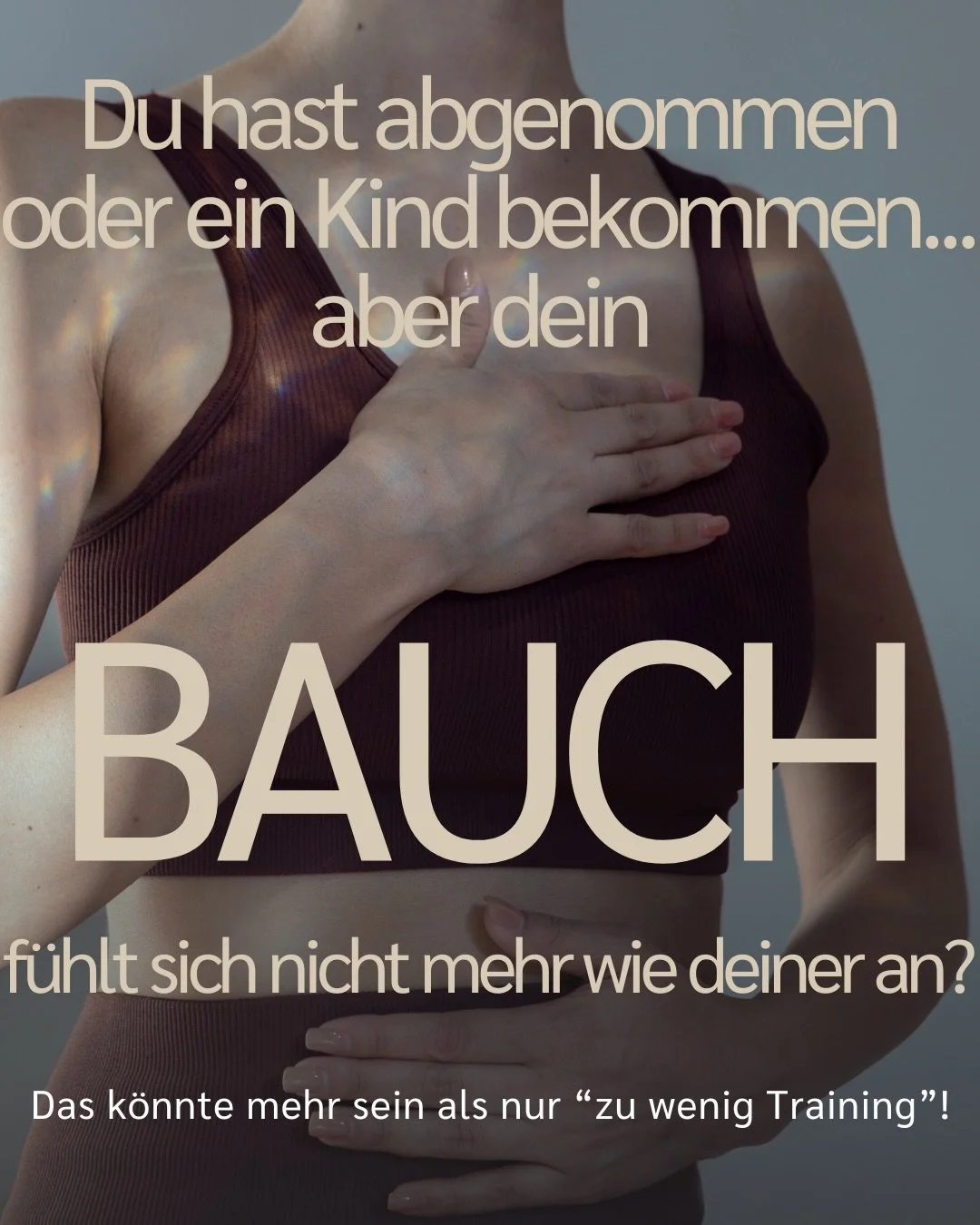 Ich mache doch alles&hellip; warum geht der Bauch nicht weg?&ldquo;

Wenn du dich darin wiedererkennst, bist du nicht allein.

Viele Frauen nach Schwangerschaft oder starkem Gewichtsverlust k&auml;mpfen genau damit &ndash;
und denken, sie m&uuml;sste