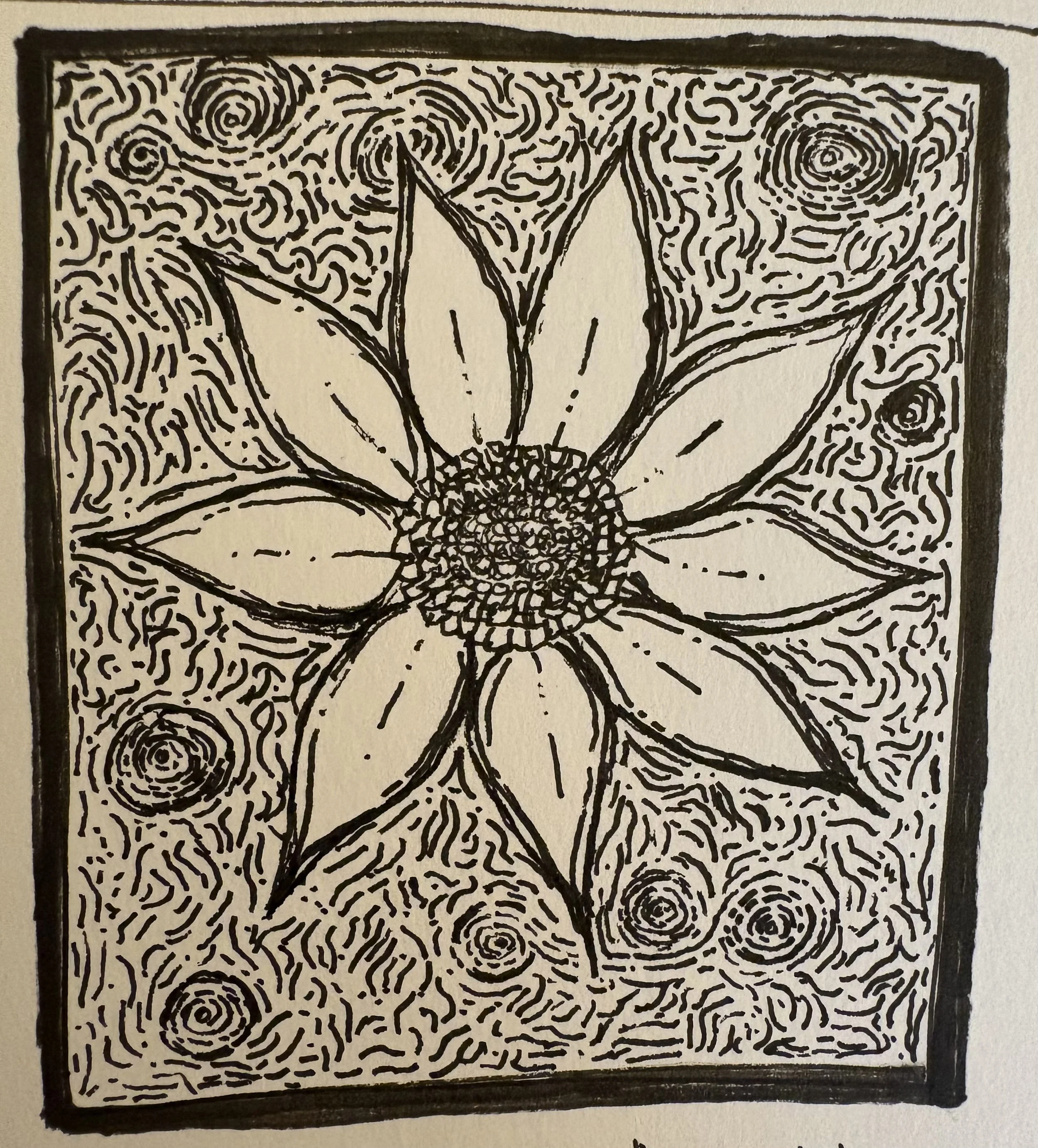 Van Gogh-inspired sunflower doodle (May 2025)