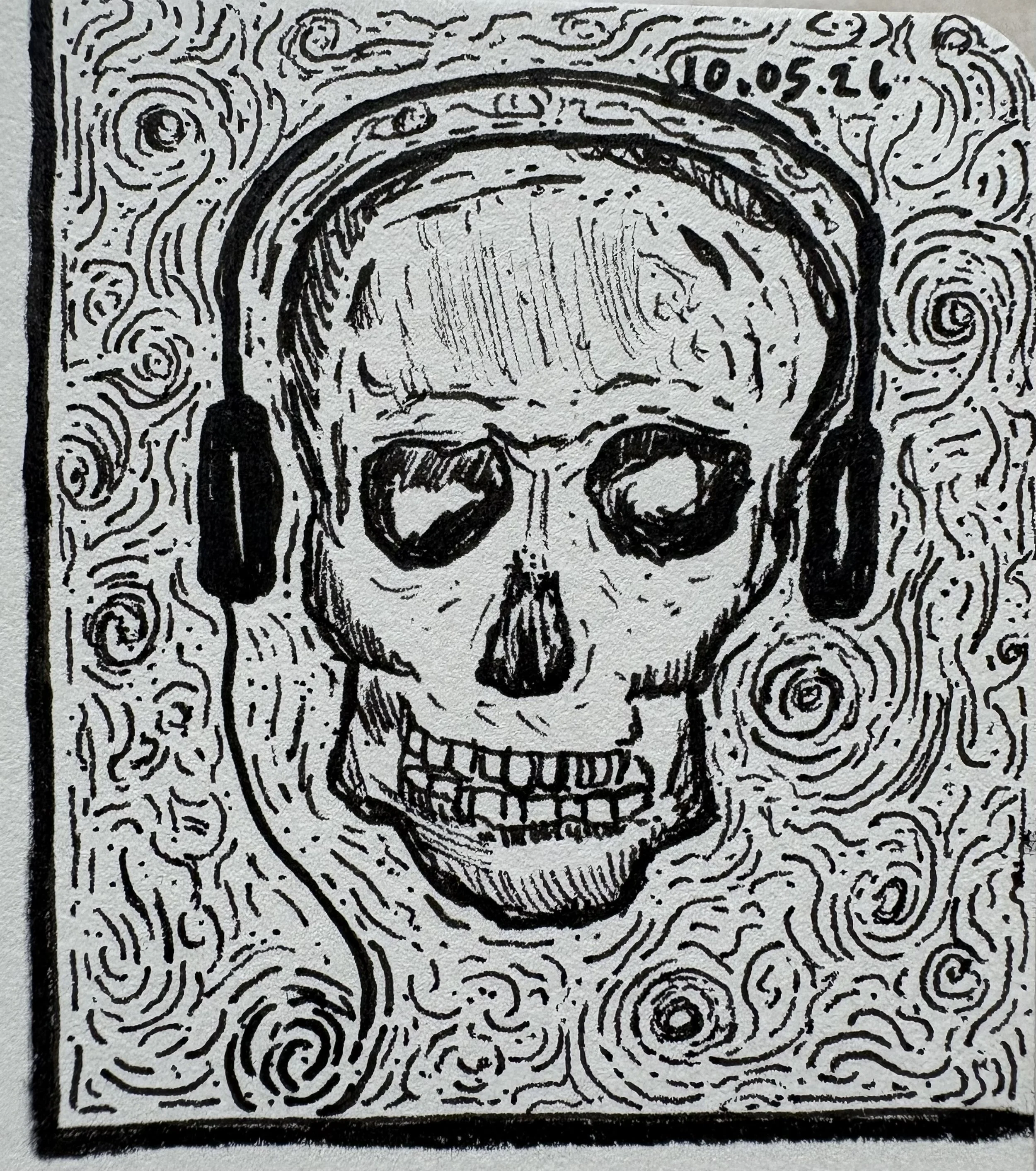 Late night Van Gogh-inspired sonic skeleton sketch (October 2026)