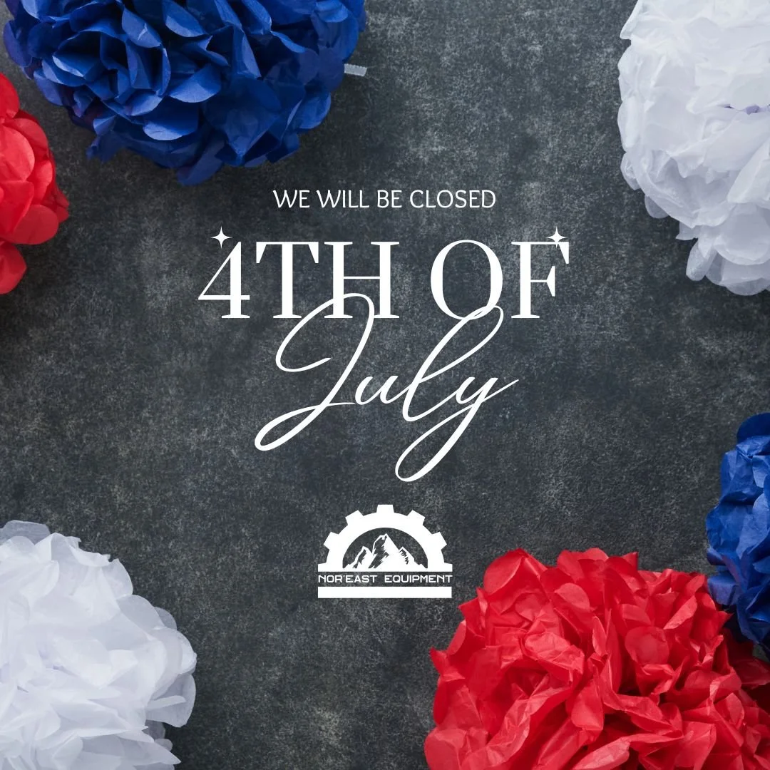 Nor'East Equipment will be closed Friday, July 4th in observance of Independence Day.
Enjoy the holiday with family and friends &mdash; we'll be back to serve you Monday! 

#FourthOfJuly #IndependenceDay #NorEastEquipment