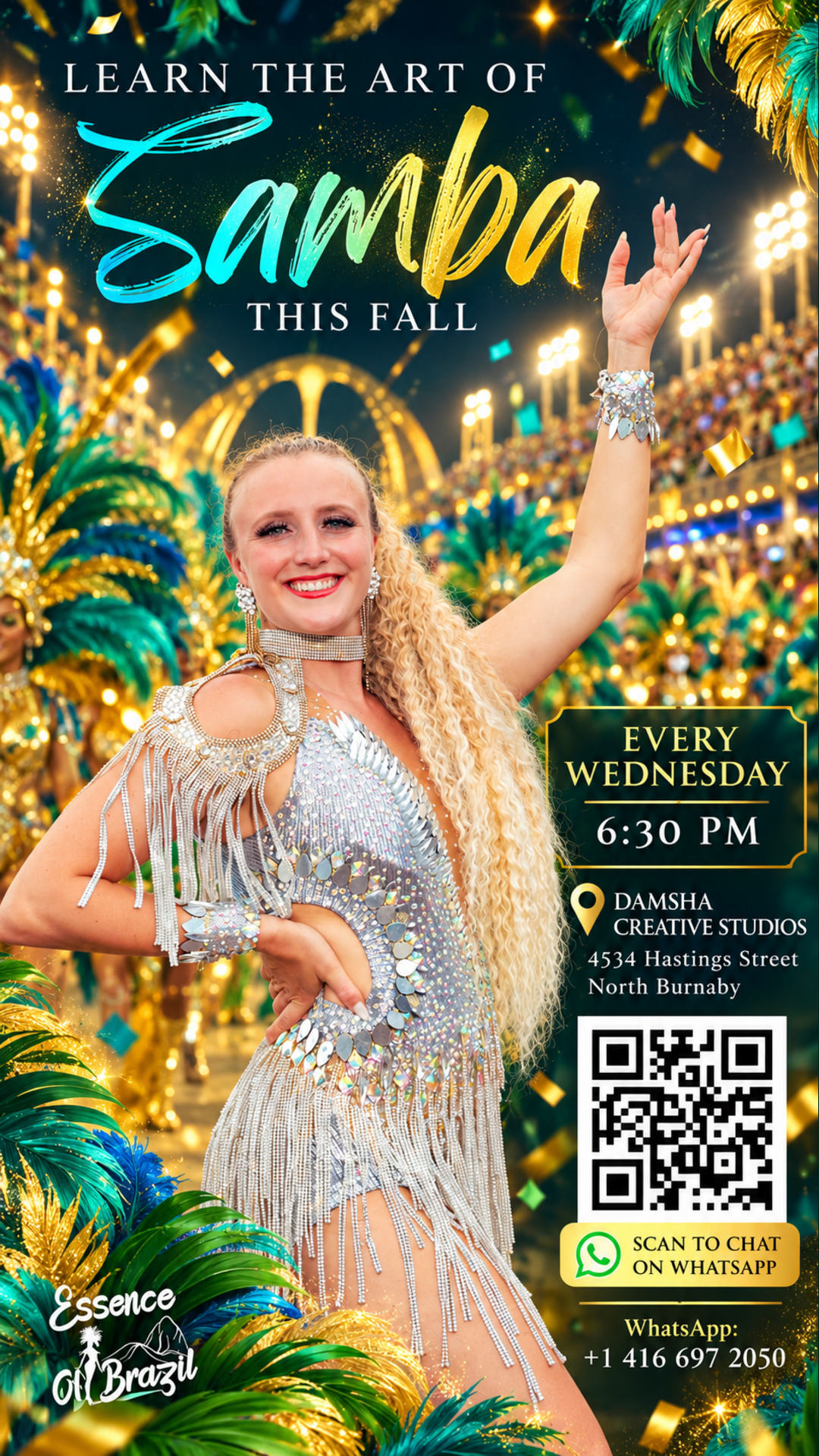Learn Samba with Essence of Brazil at Damsha, every Wednesday at 6:30 pm