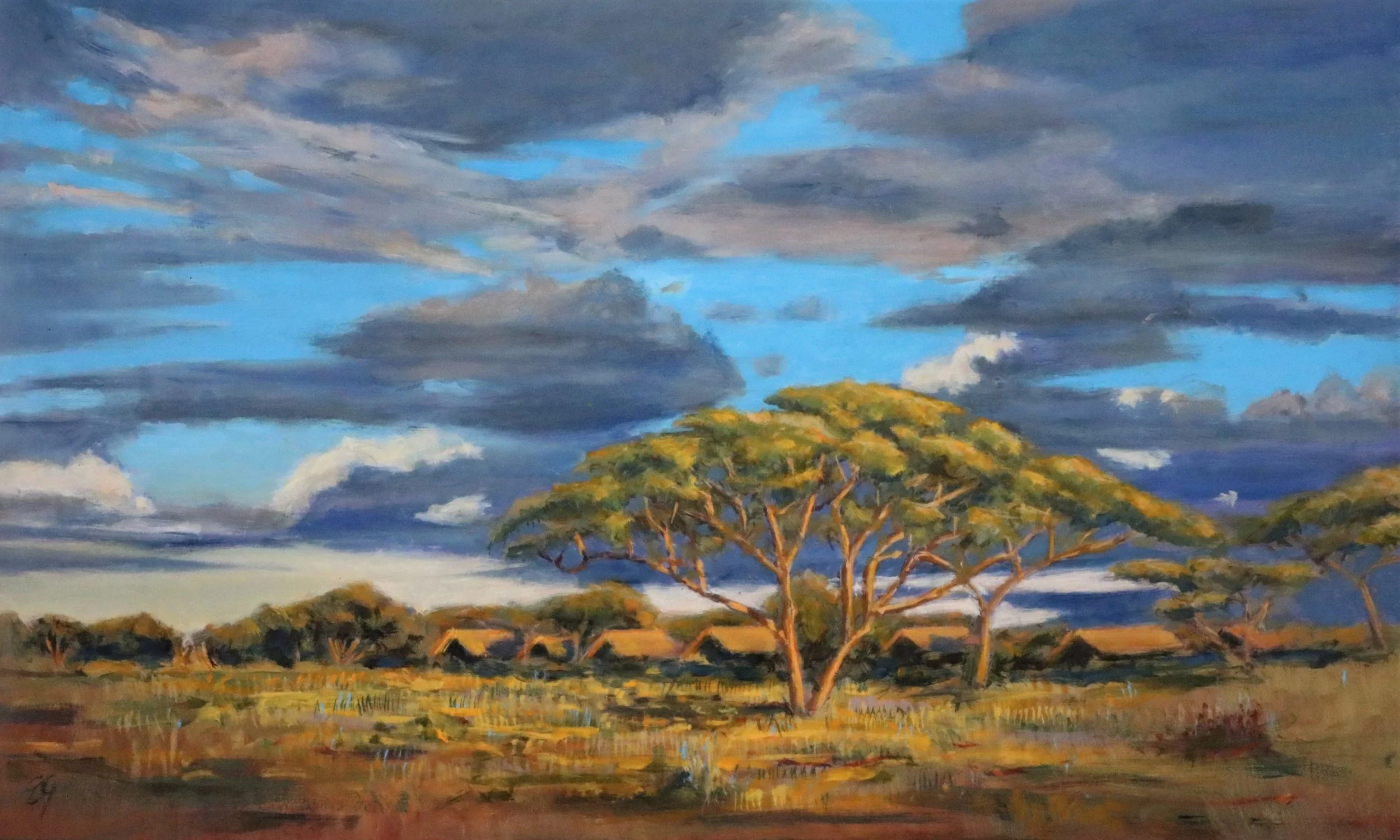 Afternoon on the Kalihari - 
16x26 - oil on panel - Botswana