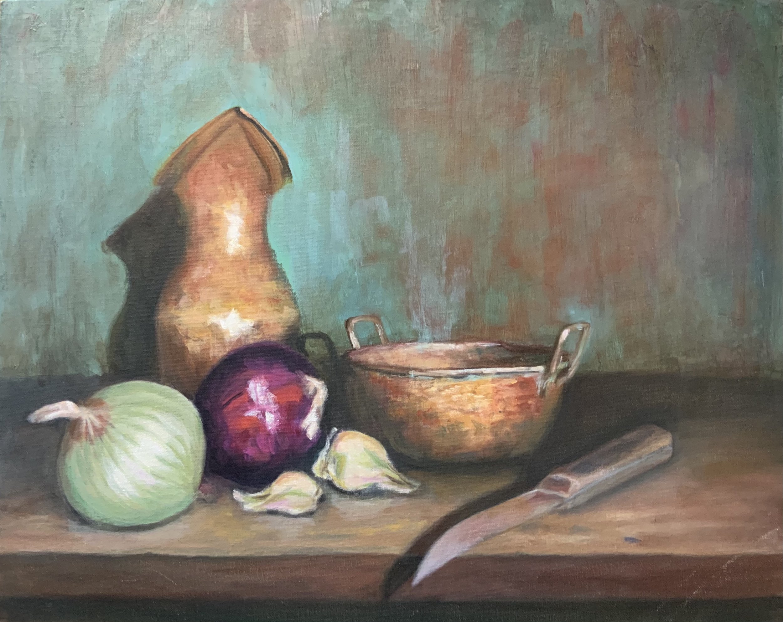 Red Onion 1 - 16x20 - Oil on canvas panel - Framed