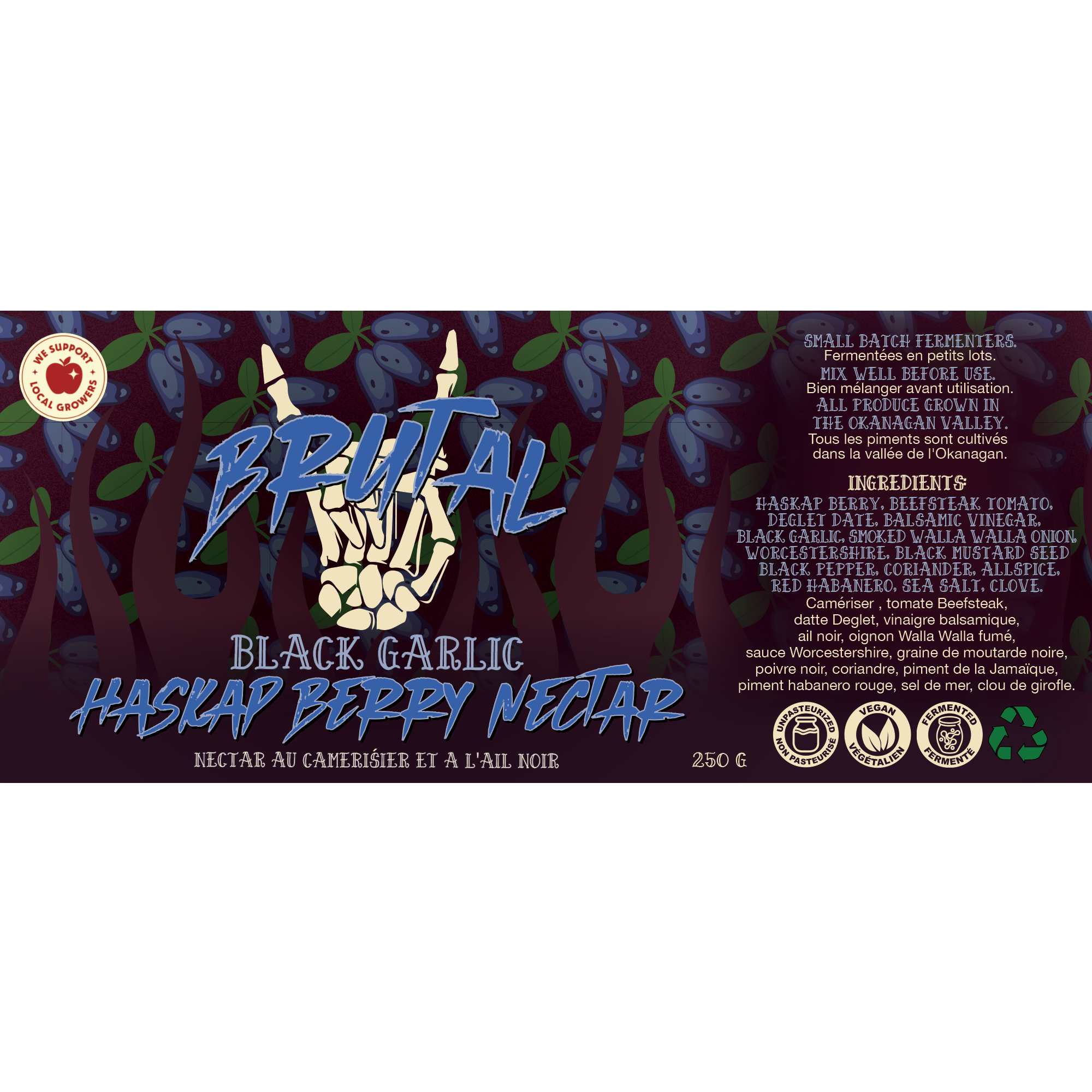 Black Garlic Haskap Berry Nectar 250 g