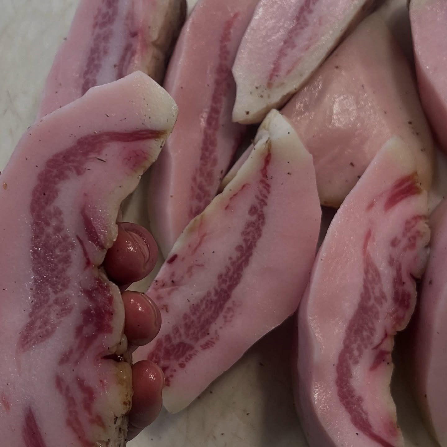 Guanciale is ready for consumption @carnistkelowna 🐖 #guanciale #cured #pork #jowls #fermentation