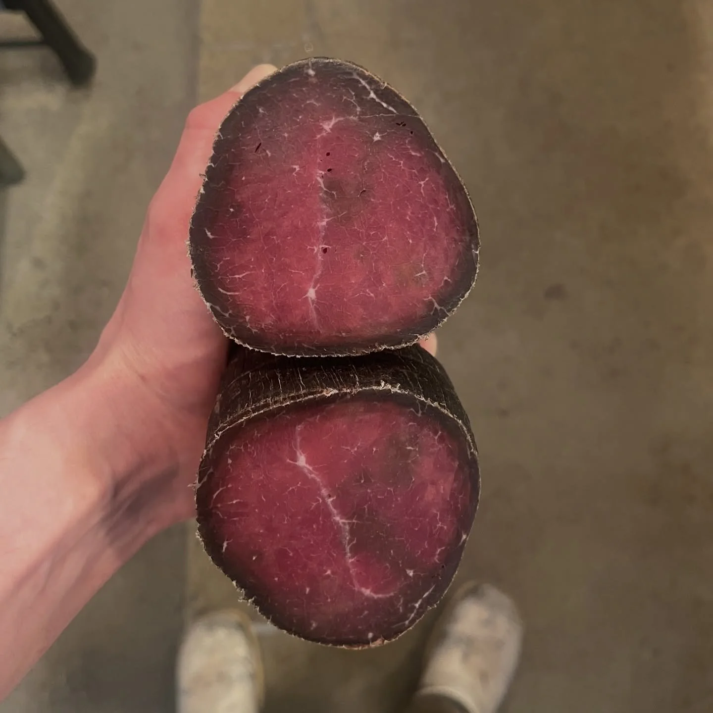 Do you like bourbon? 🥃
Well, I cured a 🐄 muscle with @urban.distilleries bourbon and 🍁 maple syrup.  Let it hang for awhile and ye.  It is now ready and you can try it out at the distillery very soon.  Keep your eyes peeled for their new menu 👀. 