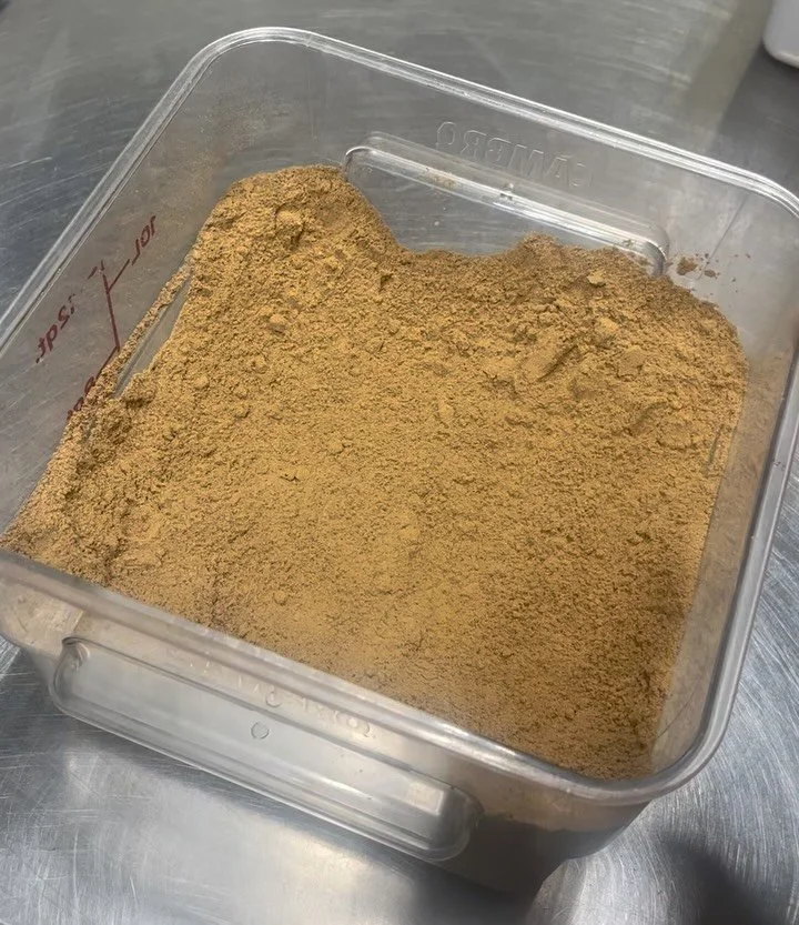 🤘🏼
Now available:  Toasted Moromi Ash.
.
Moromi is the fermented mash used to make soy sauce, miso, sake, and some other Japanese ferments.  I aged this mash for over a year and a half, oaked it with @missionhillwinery red wine barrel and then dehy